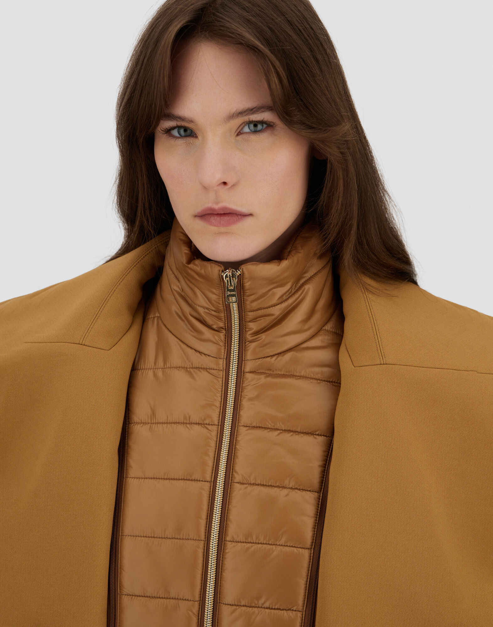 PEA COAT IN 2-LAYER SCUBA AND NYLON ULTRALIGHT