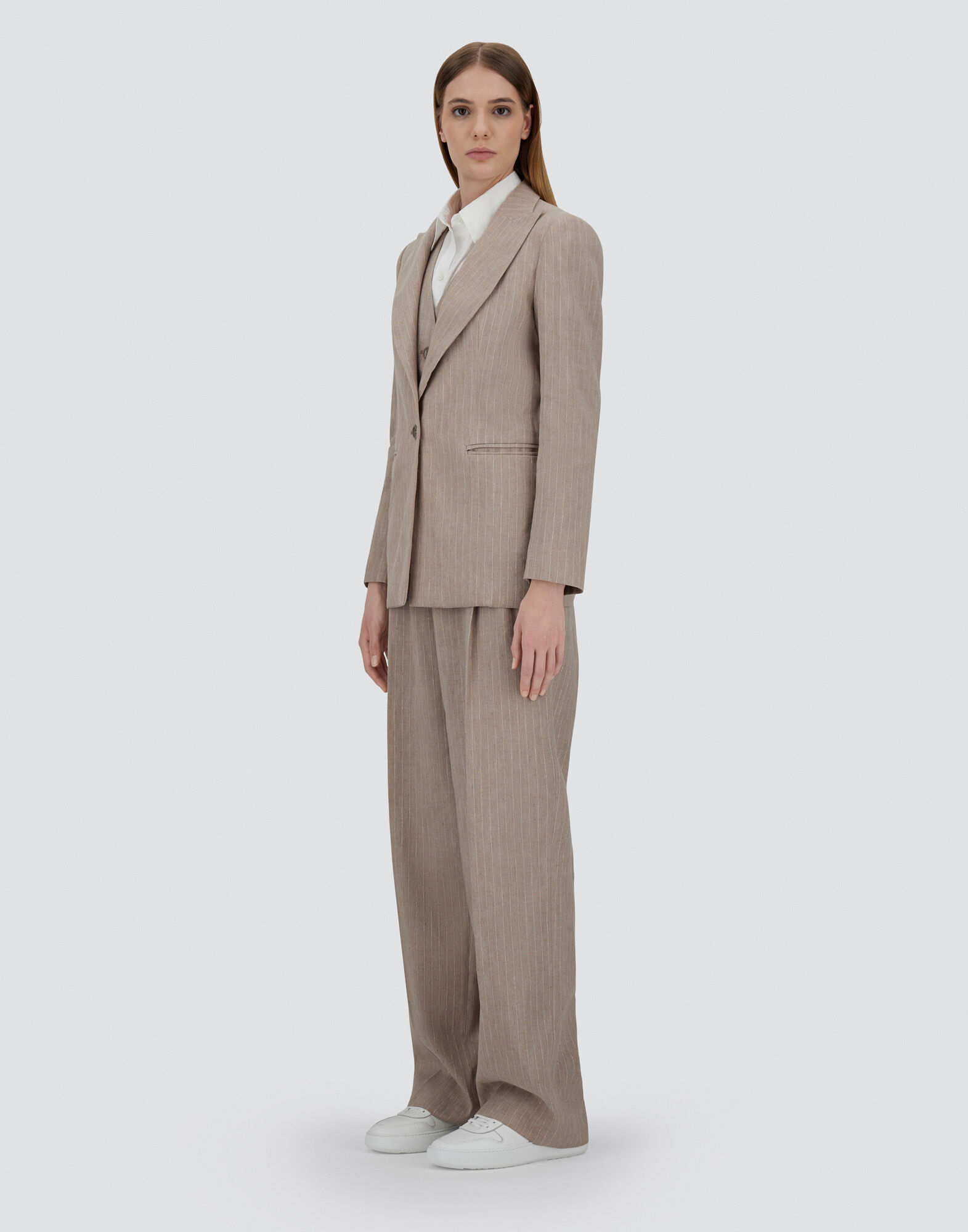 BLAZER IN LINEN?PINSTRIPE