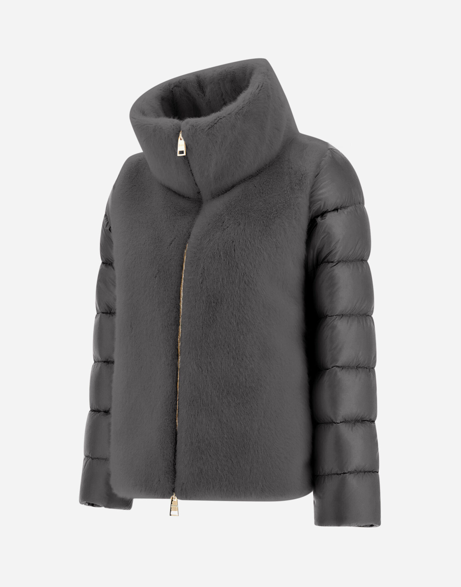 CAPE IN NYLON ULTRALIGHT AND LADY ALTERNATIVE FUR