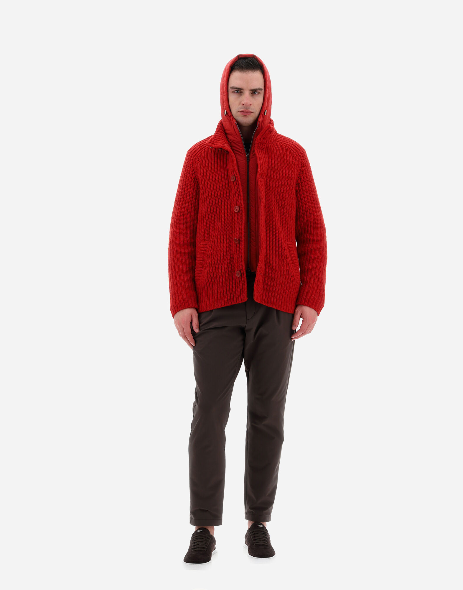 CARDIGAN IN COB STITCH WOOL