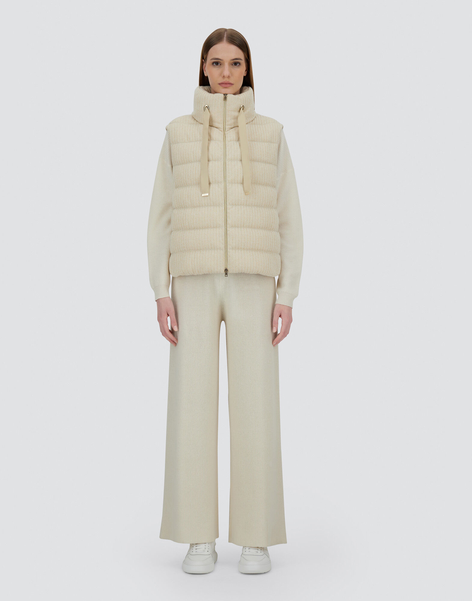 VEST IN SHINY RIBBED KNIT