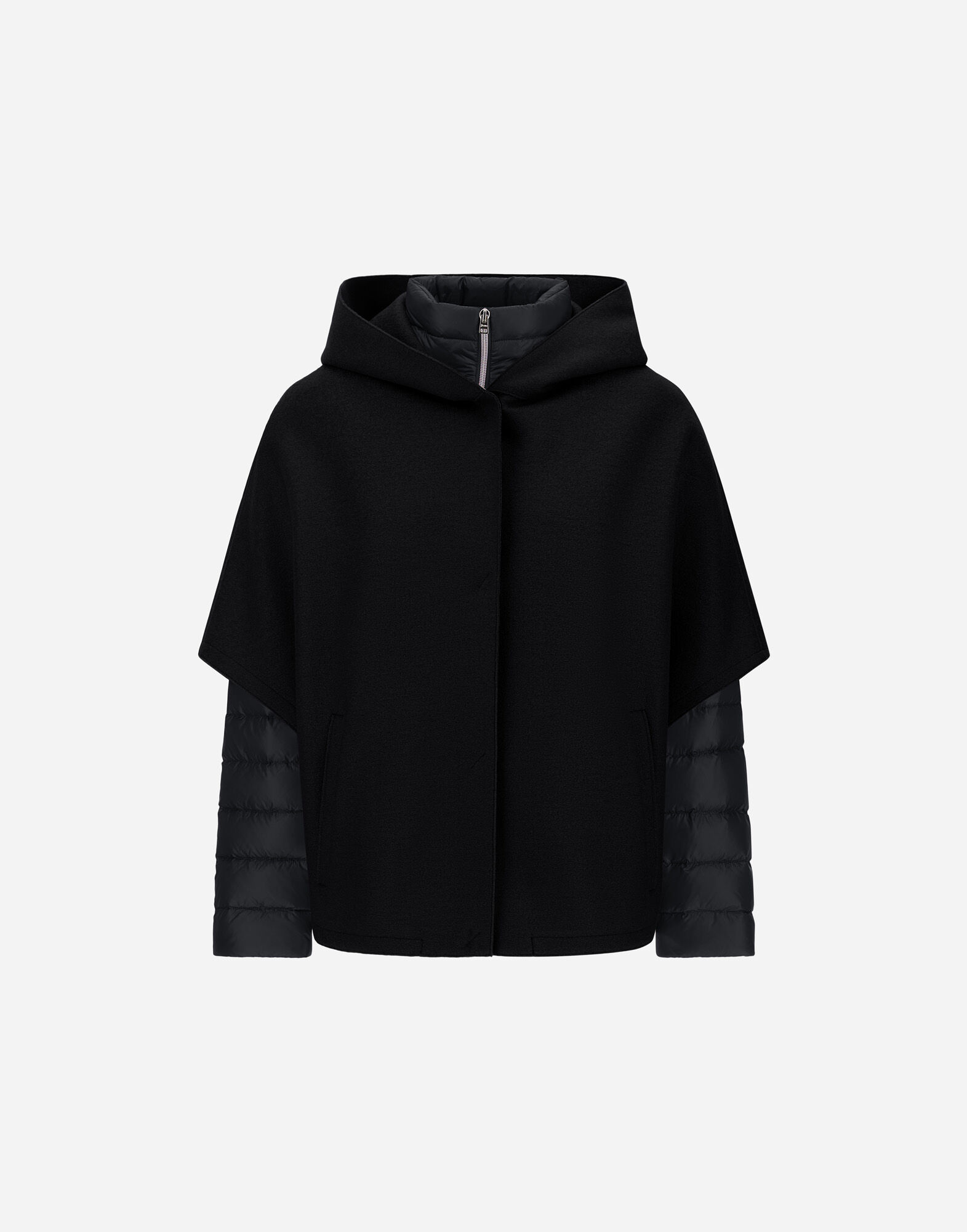 RESORT CAPE IN FELTED WOOL & NYLON ULTRALIGHT