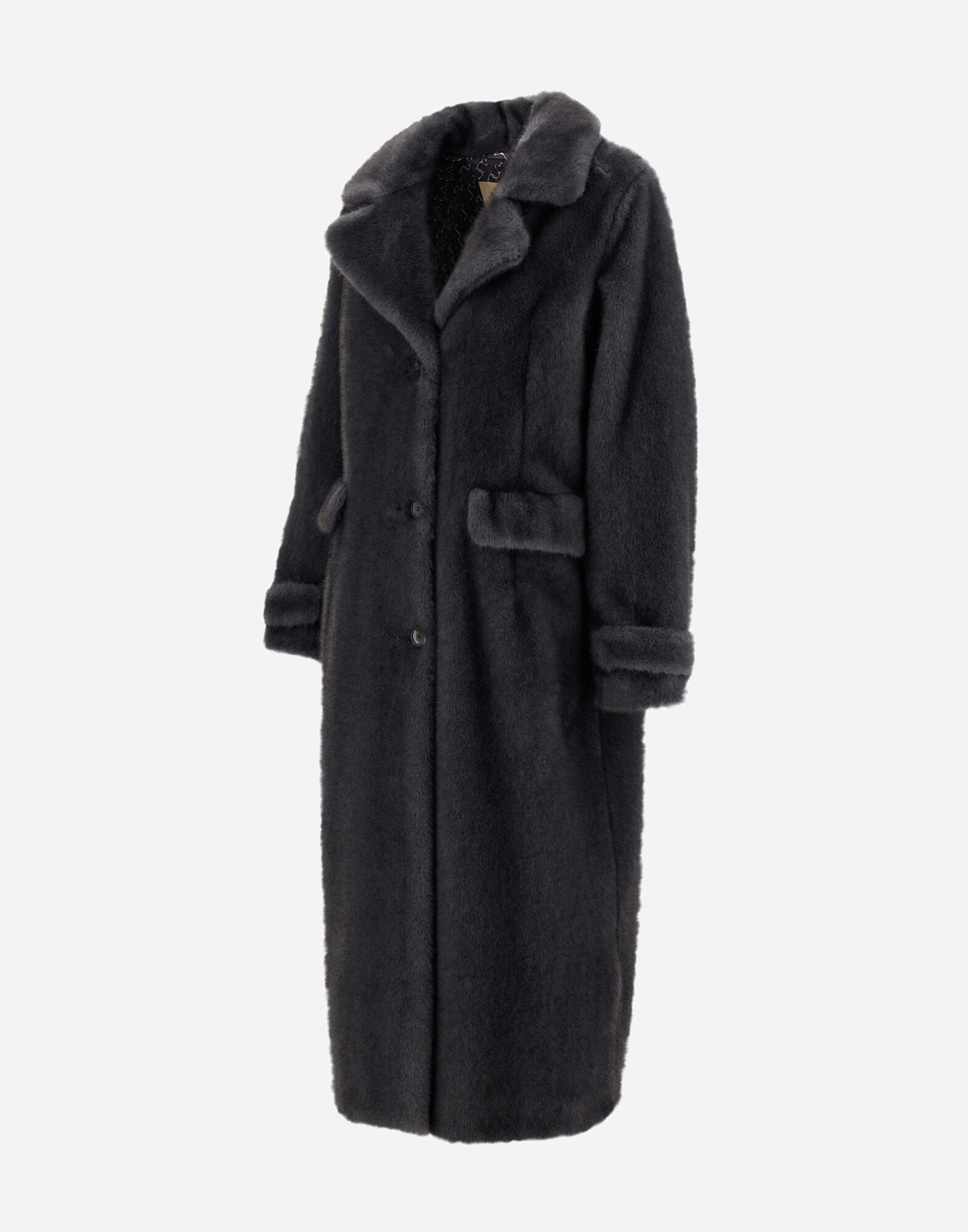 COAT IN MELANGE ALTERNATIVE MINK FUR
