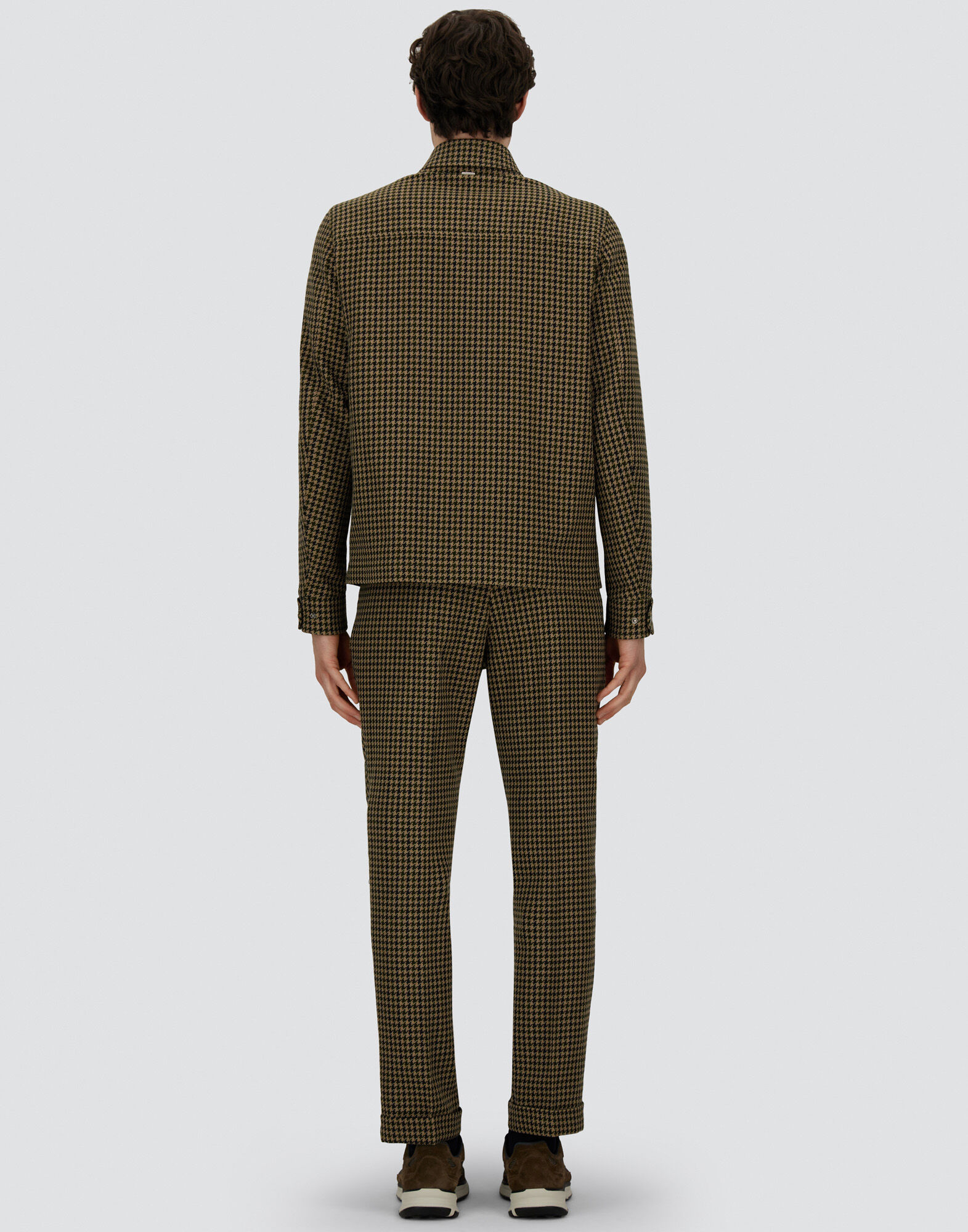 TROUSERS IN HOUNDSTOOTH WOOL AND COTTON