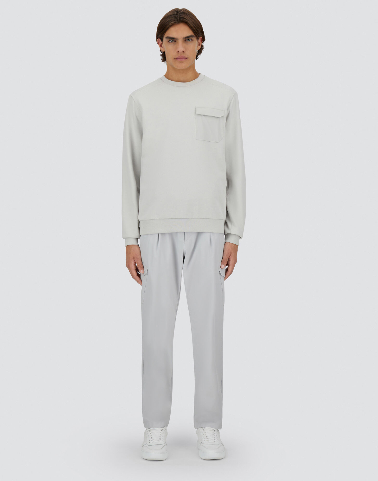 COTTON SWEATER AND AND NYLON MAESTRO SWEATSHIRT