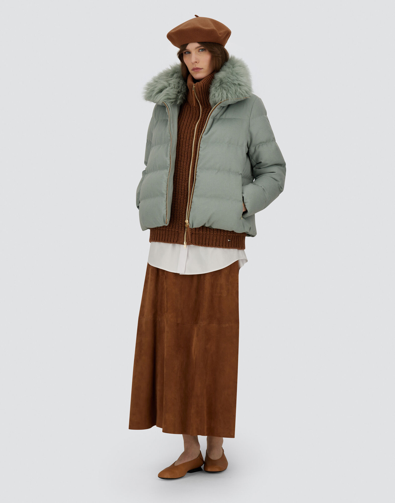 JACKET IN CASHMERE, SILK AND MONOGRAM