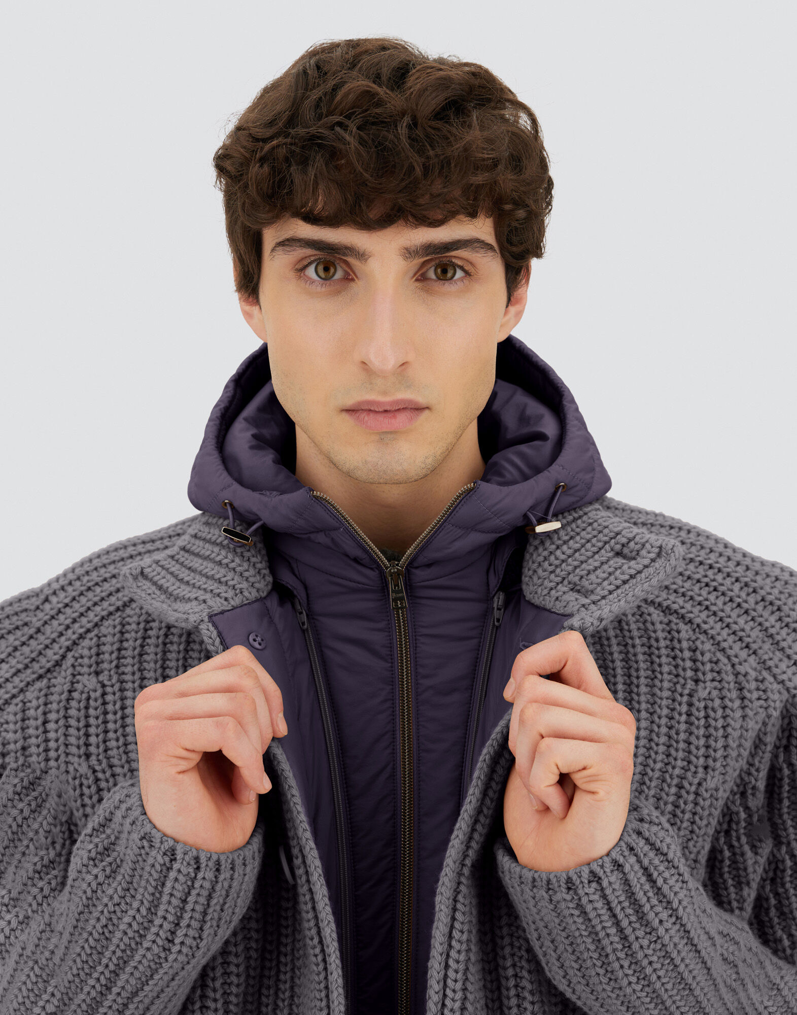 CARDIGAN IN COB STITCH WOOL