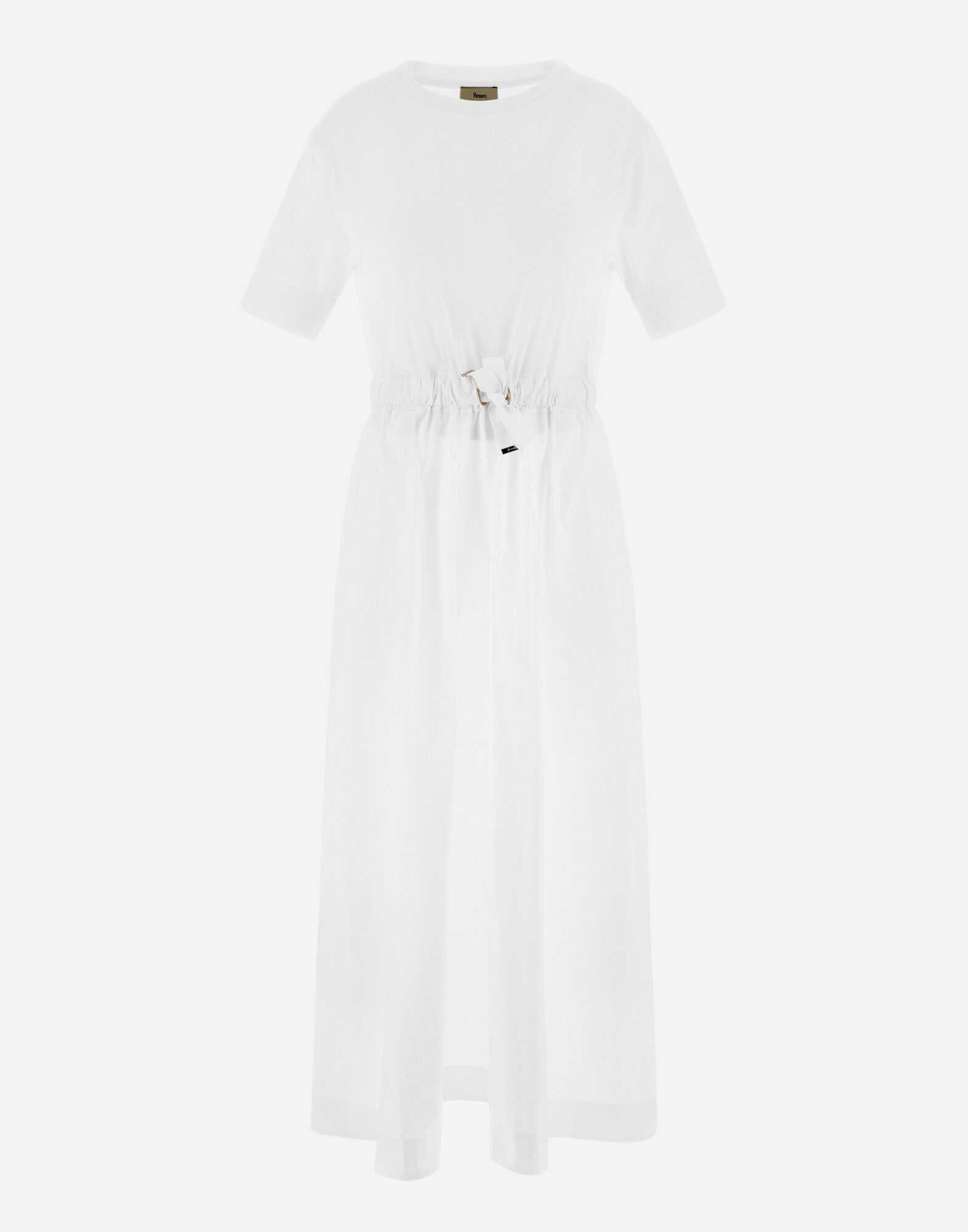 DRESS IN GLAM KNIT EFFECT AND TECHNO TAFFETA