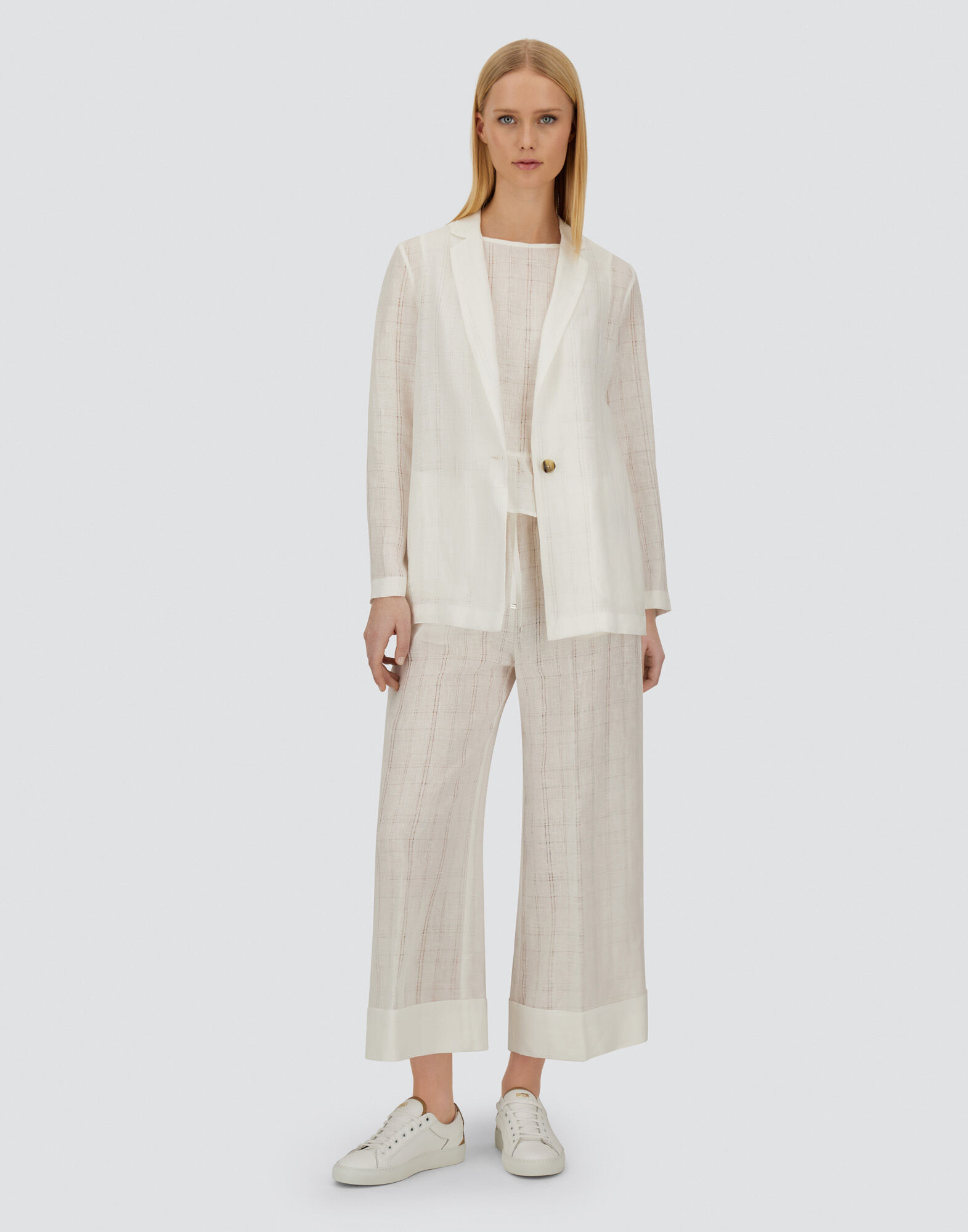RESORT BLAZER IN CHECK LINEN