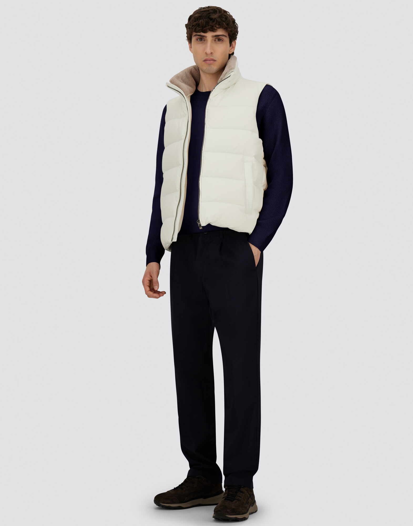 SWEATER IN RIBBED WOOL CASHMERE