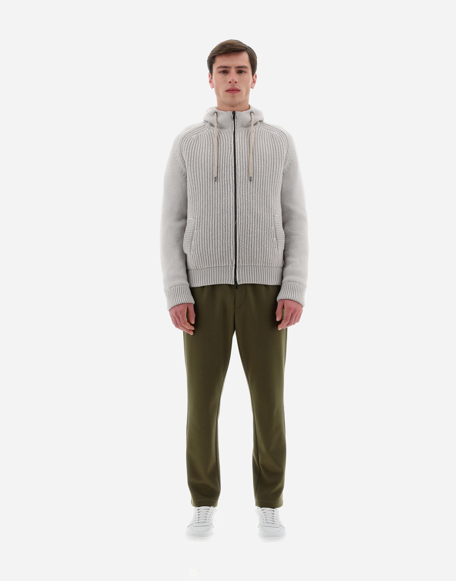 RESORT CARDIGAN IN STOCKING-STITCHED CARDED WOOL