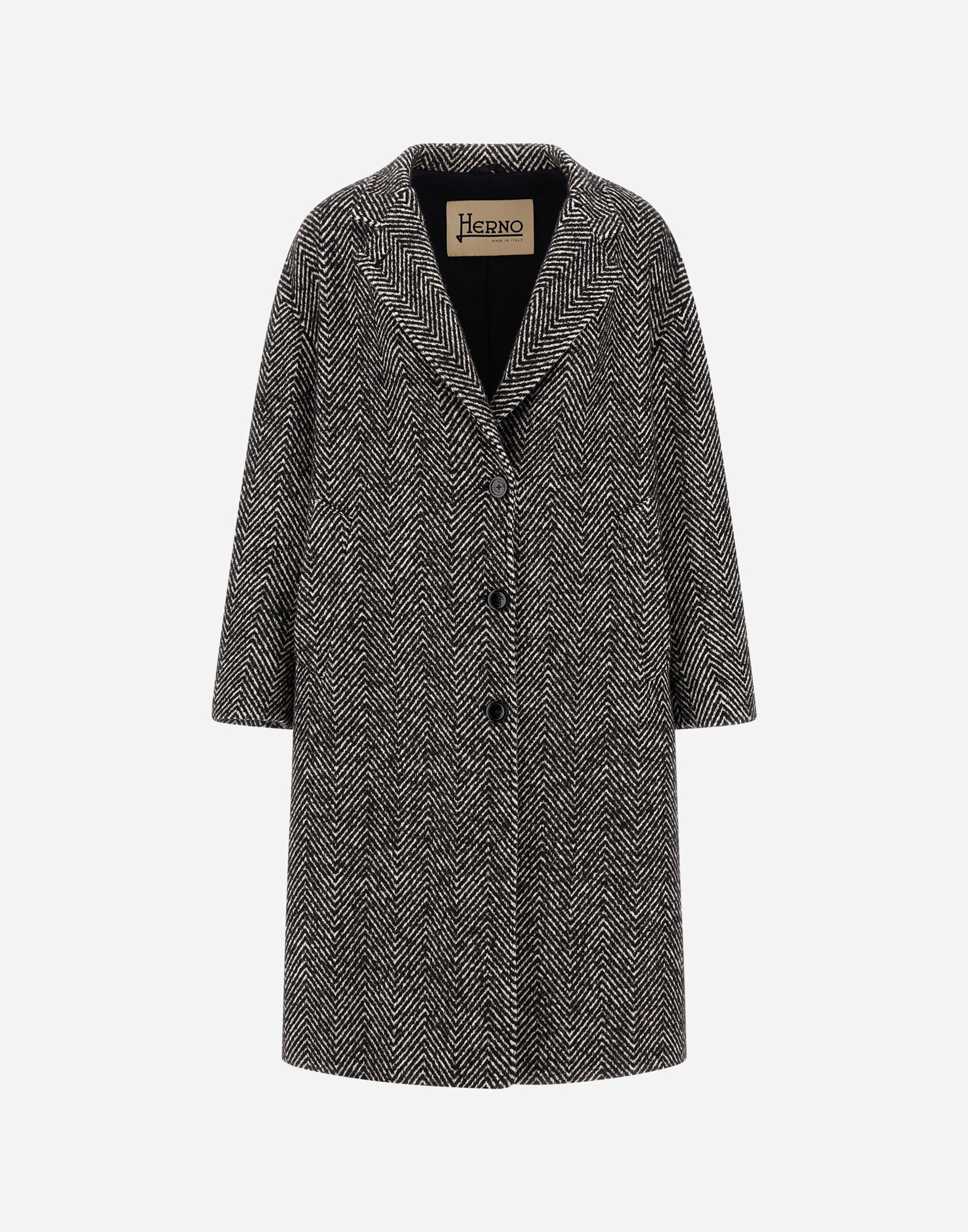 COAT IN HERRINGBONE R-WOOL