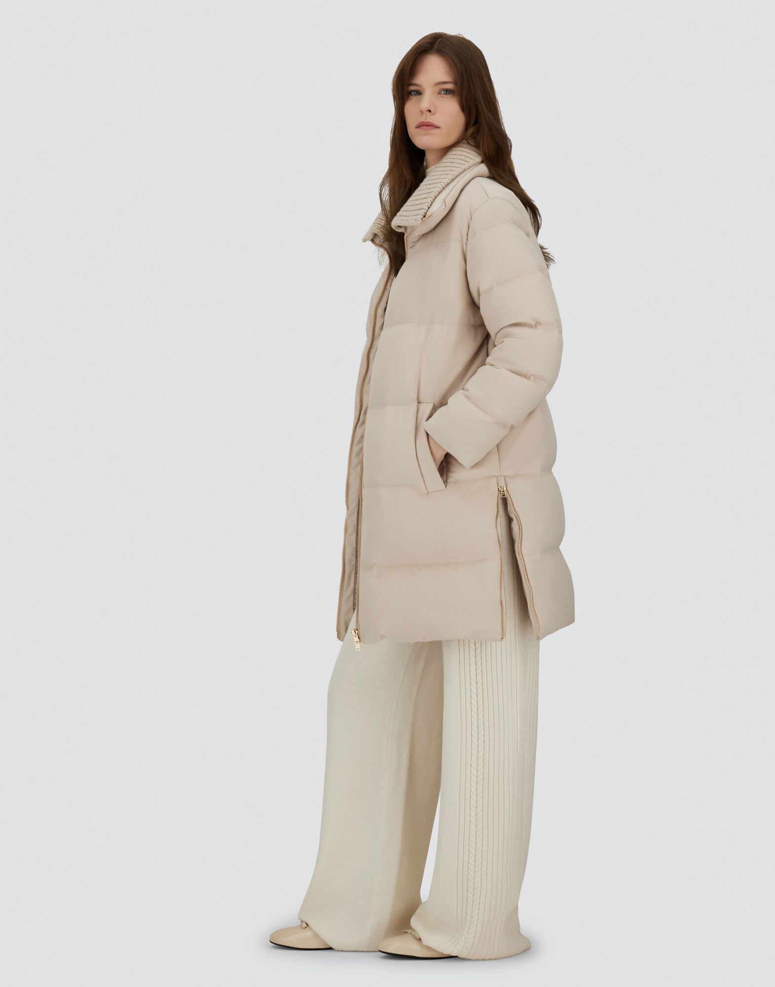 LONG JACKET IN CASHMERE AND SILK