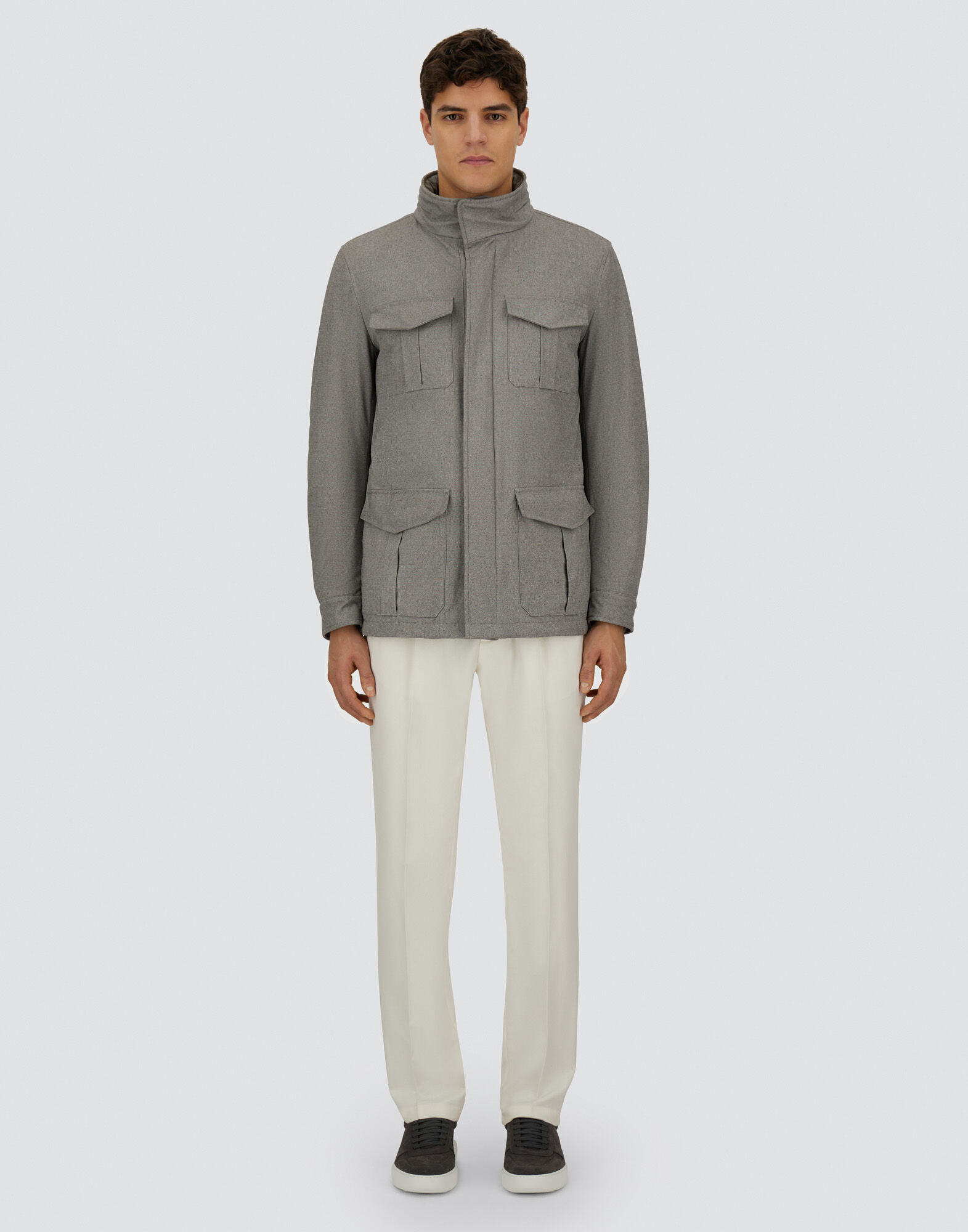 RESORT FIELD JACKET IN MELANGE SUEDE EFFECT