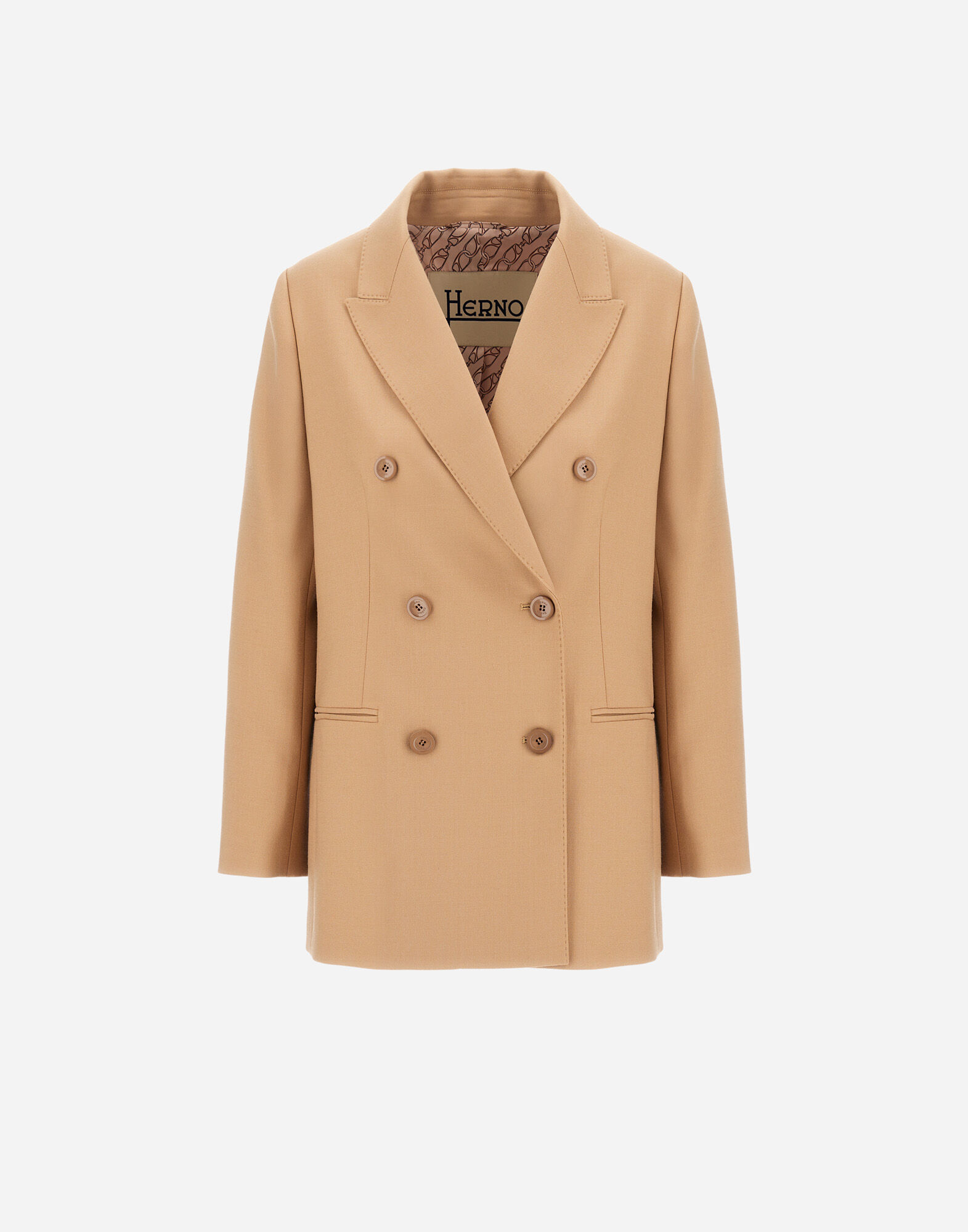 DOUBLE-BREASTED BLAZER IN FLUID WOOL