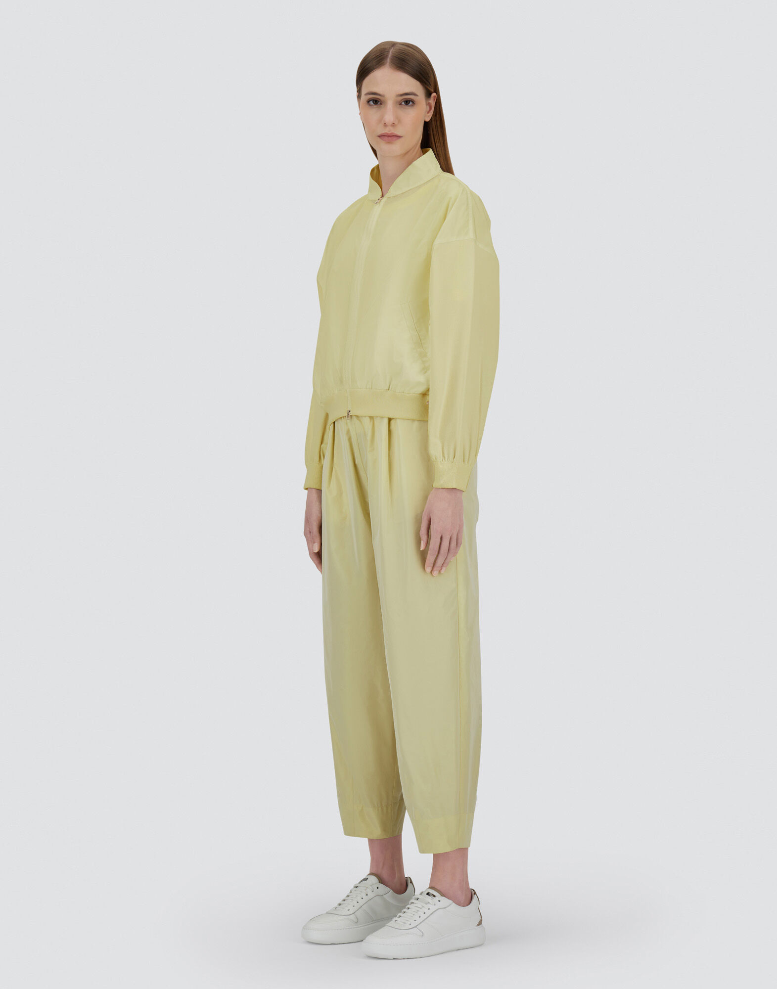 CARDIGAN IN MATT VISCOSE AND NEW TECHNO TAFFETA