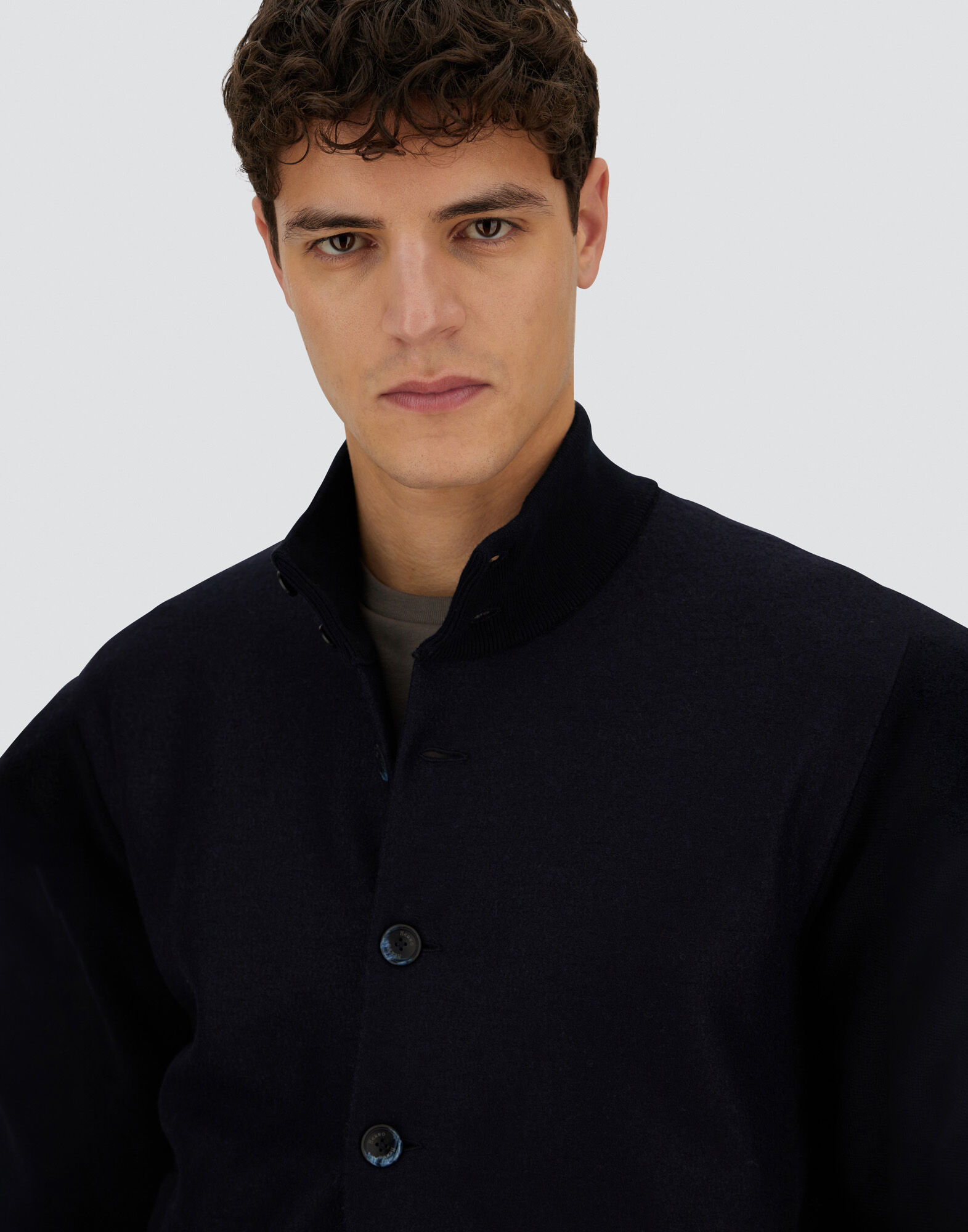 RESORT CARDIGAN IN CASHMERE COTTON KNIT & FELTED WOOL
