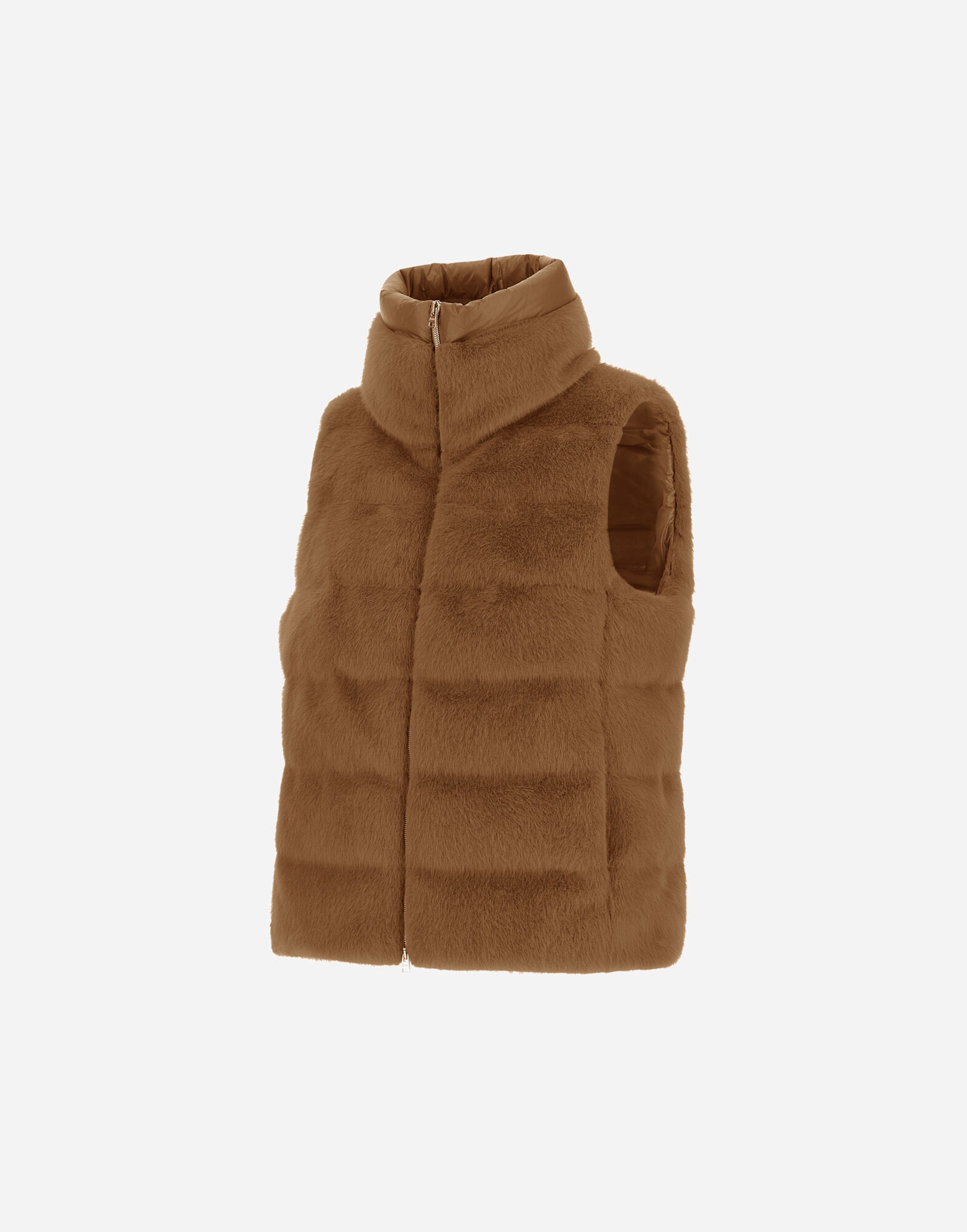 VEST IN LADY ALTERNATIVE FUR AND NYLON ULTRALIGHT