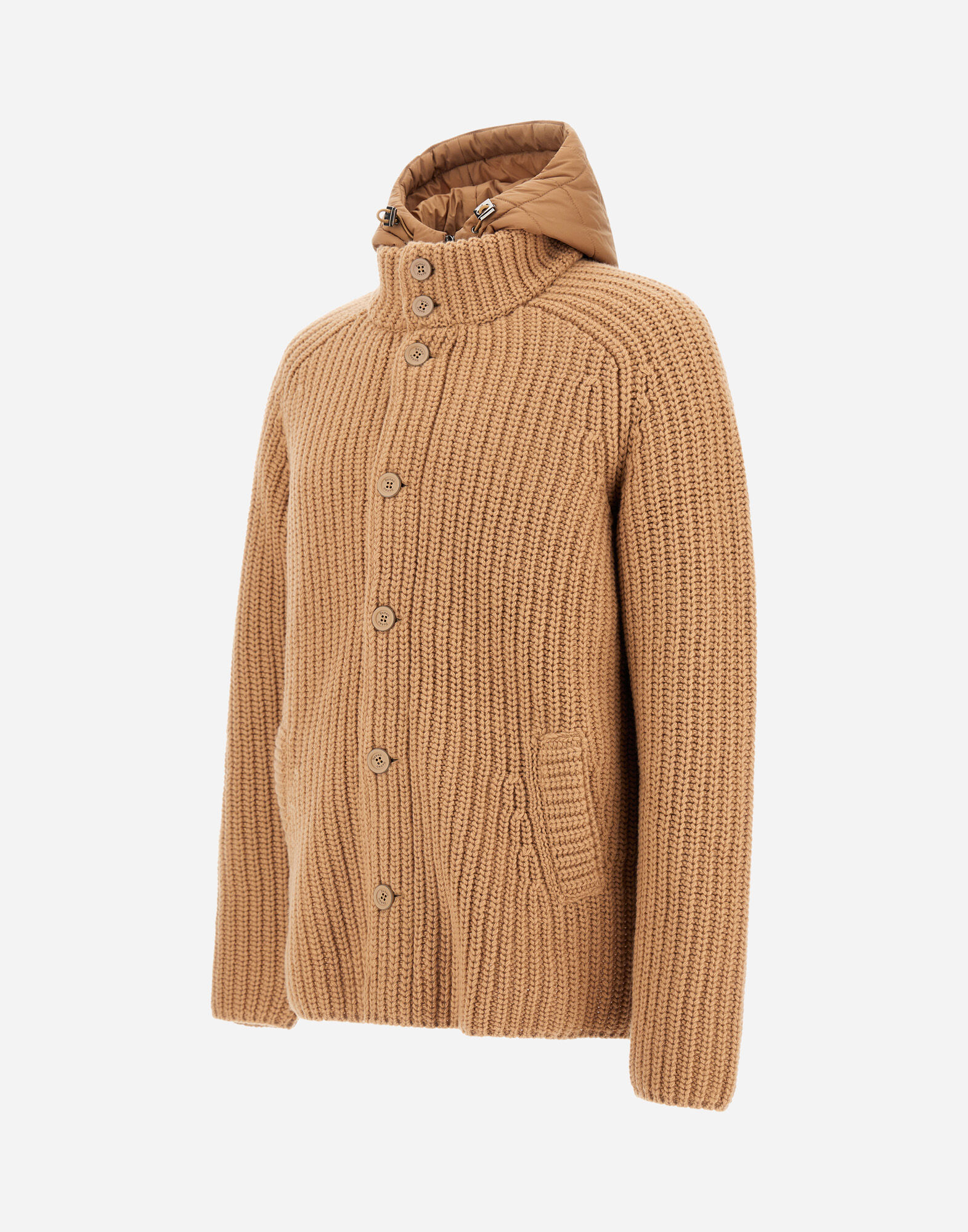 CARDIGAN IN COB STITCH WOOL