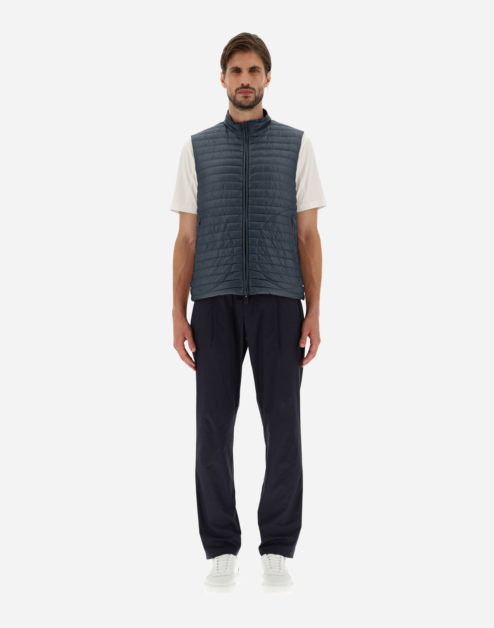 REVERSIBLE TWO-TONE WAISTCOAT IN NYLON ULTRALIGHT