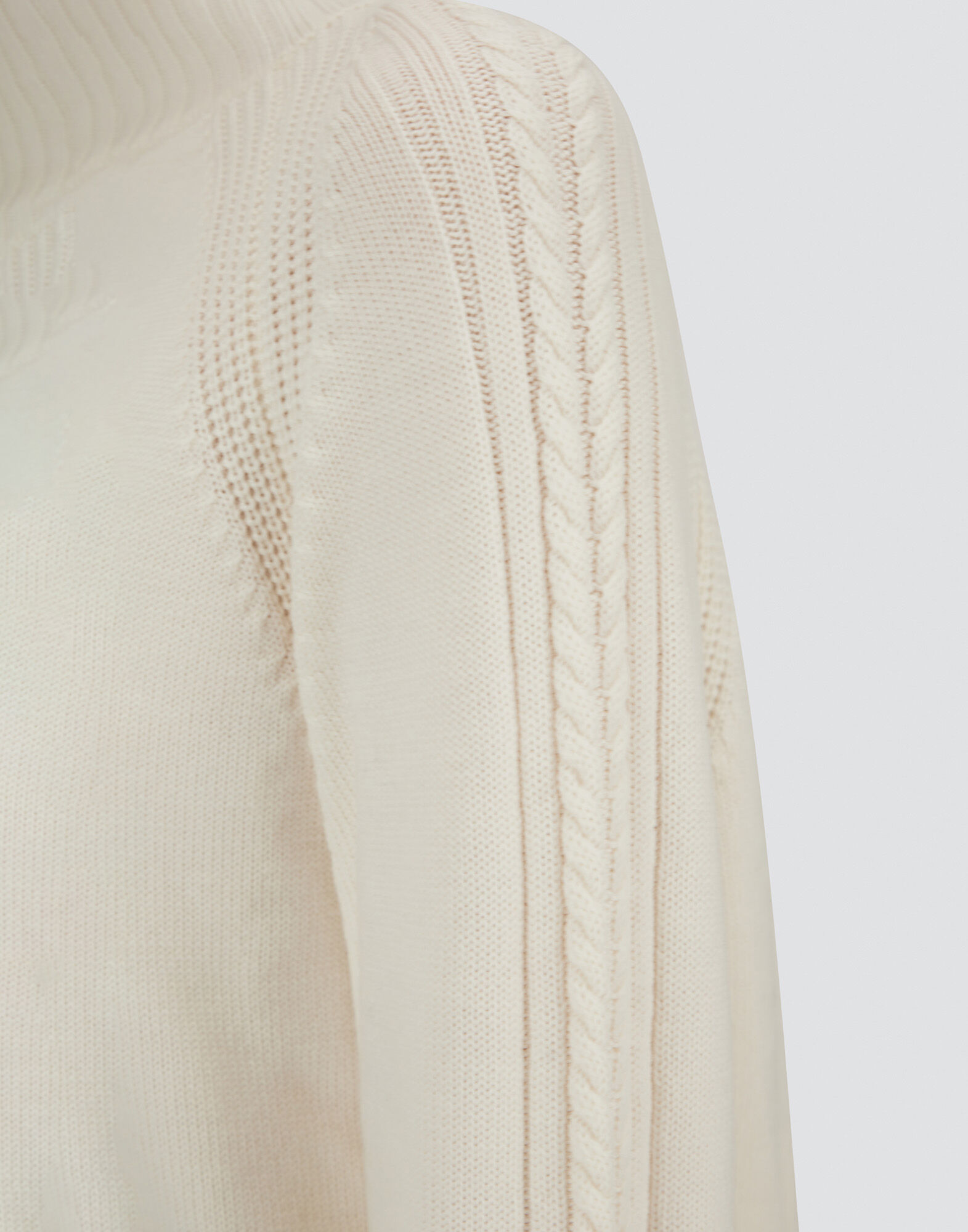 SWEATER IN RIBBED & BRAIDED MERINO WOOL