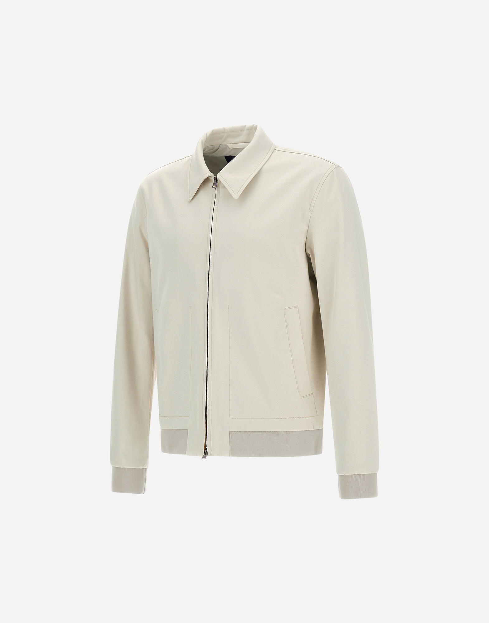 DIAGONAL COTTON BOMBER JACKET