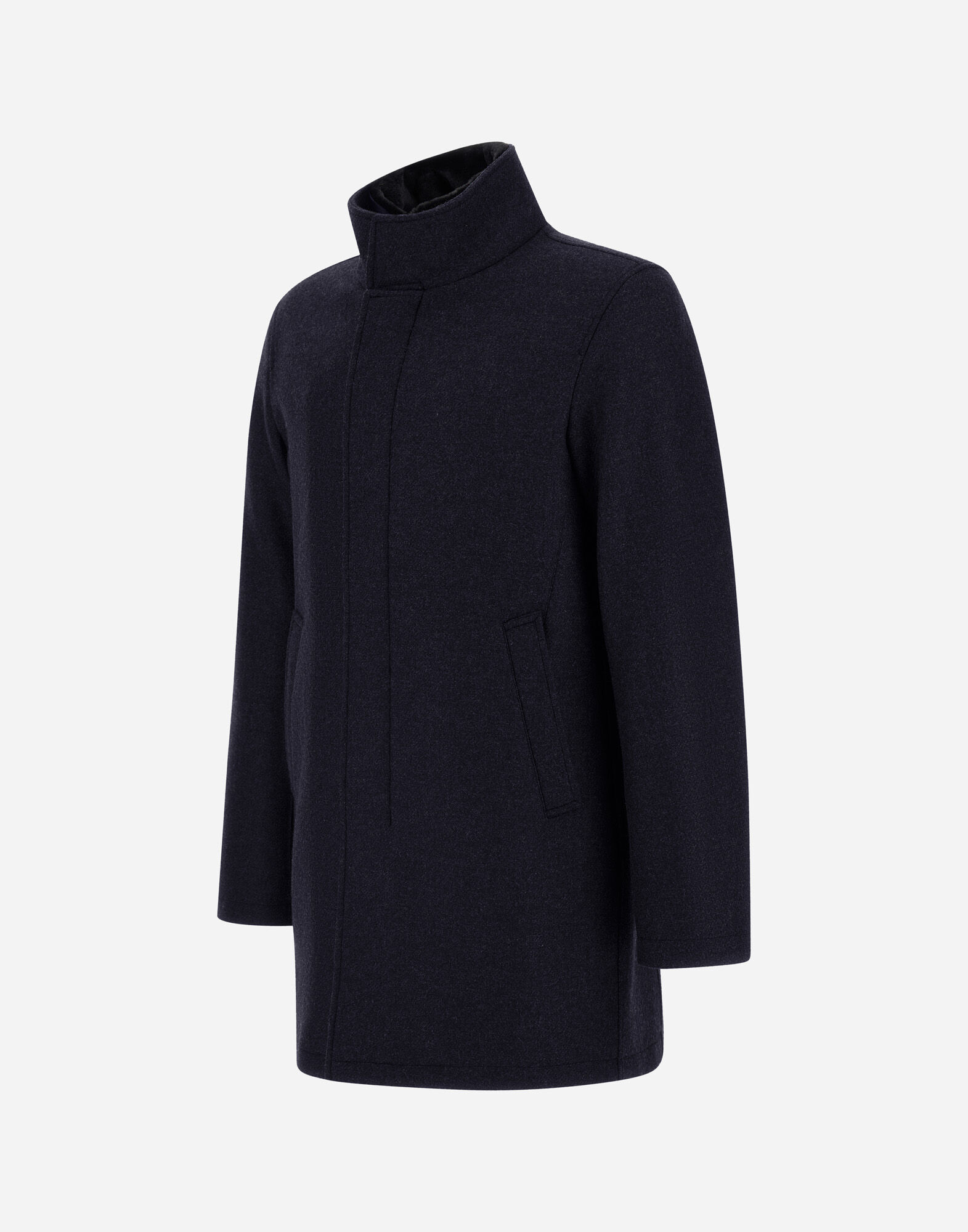 CARCOAT IN EASY WOOL AND LIGHT FAUX FUR