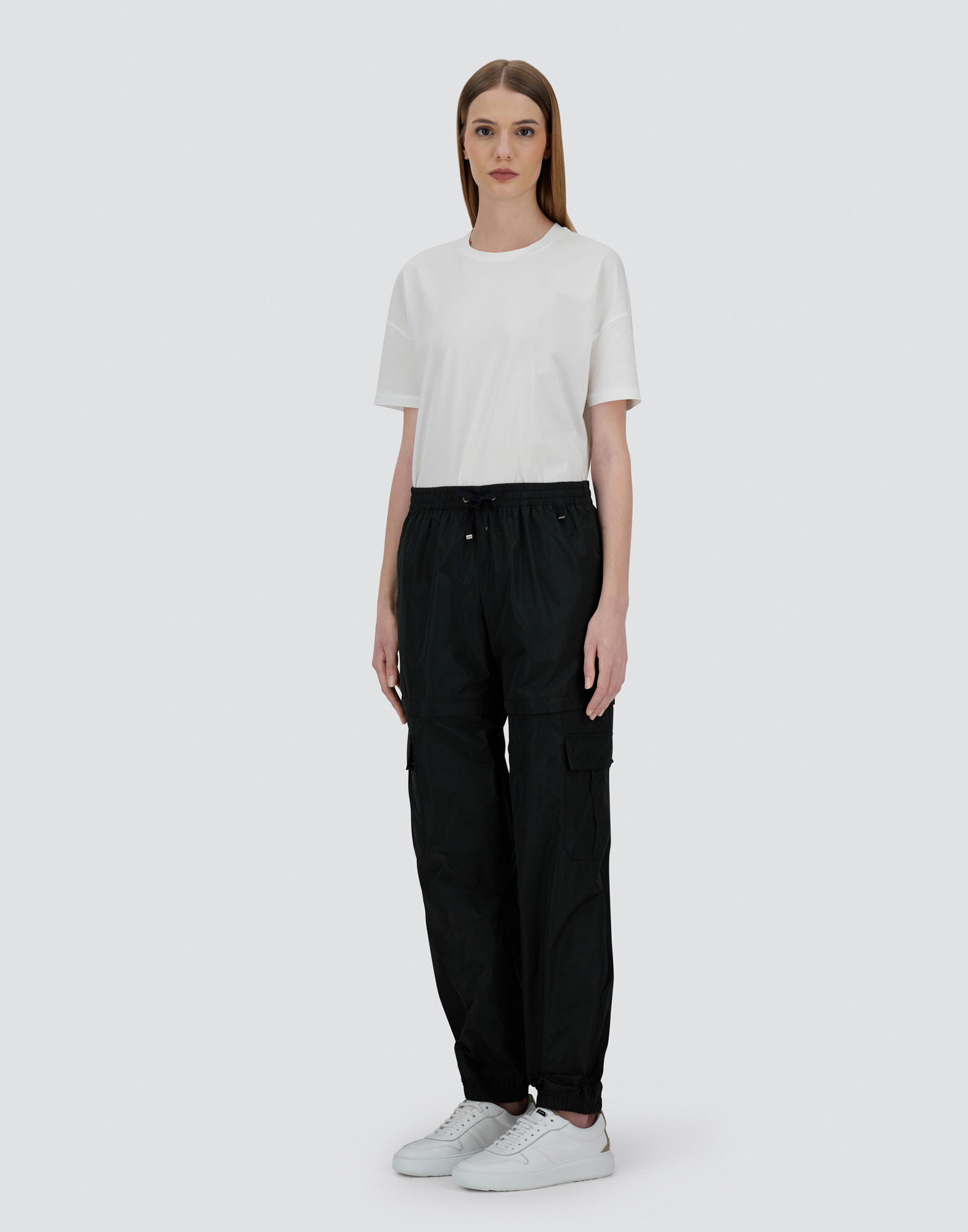 NEW TECHNO TAFFETA CARGO TROUSERS