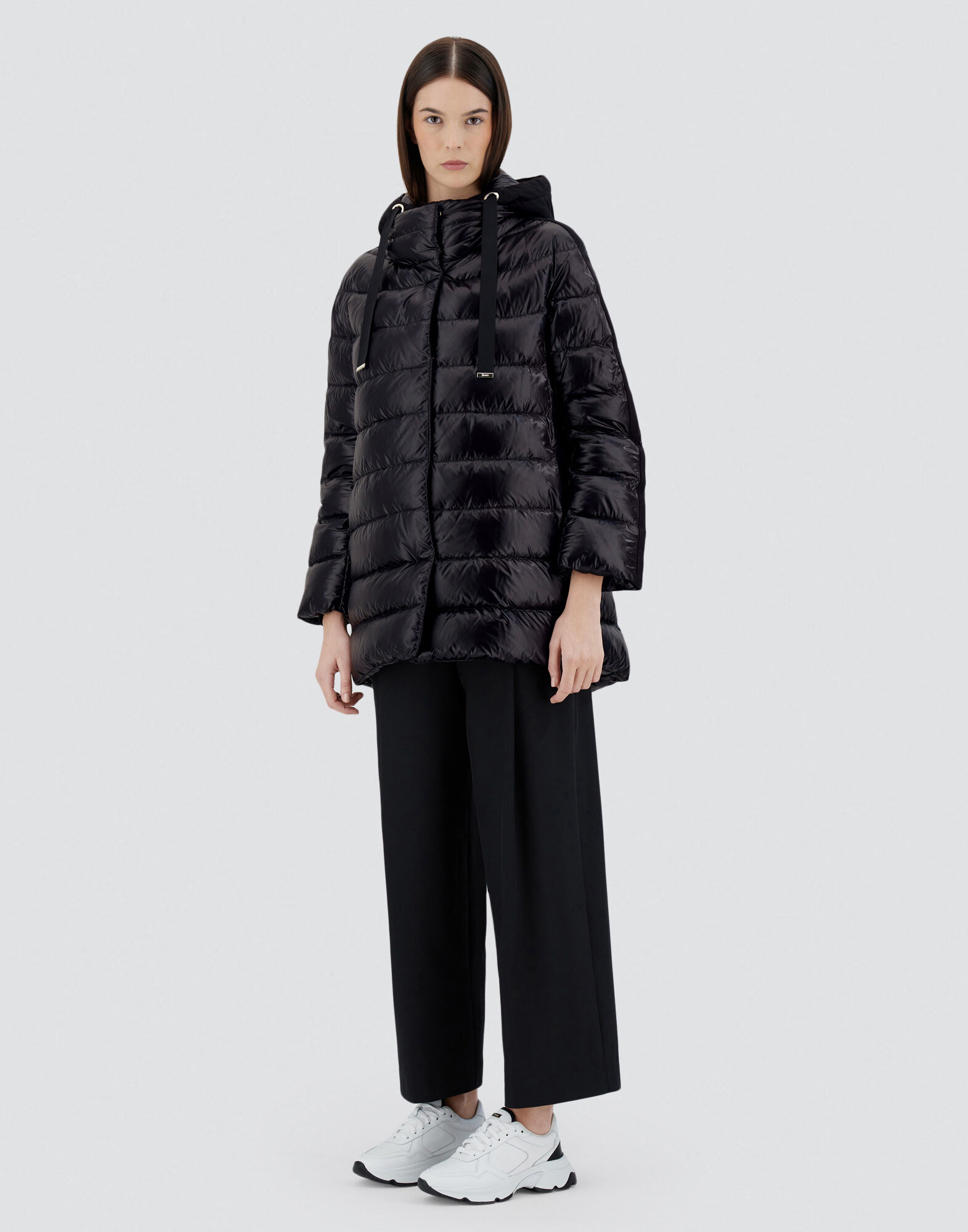 A-SHAPE JACKET IN NYLON ULTRALIGHT, CASHMERE AND SILK