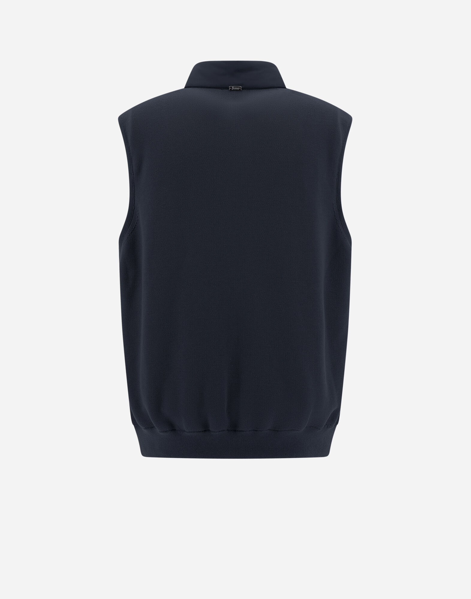 PIQUE' KNIT AND NYLON SLEEVELESS JACKET