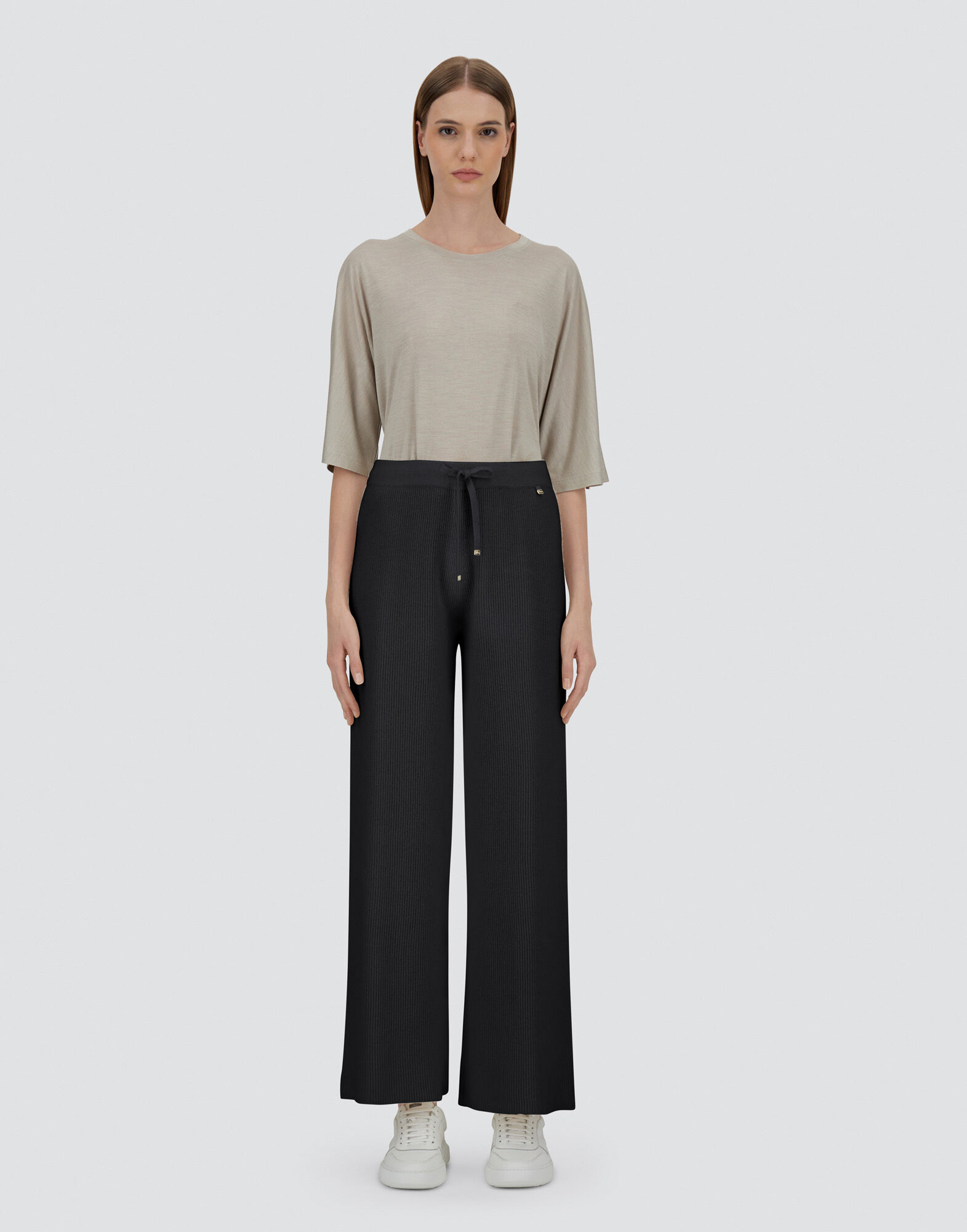 TROUSERS IN RIBBED WOOL CASHMERE