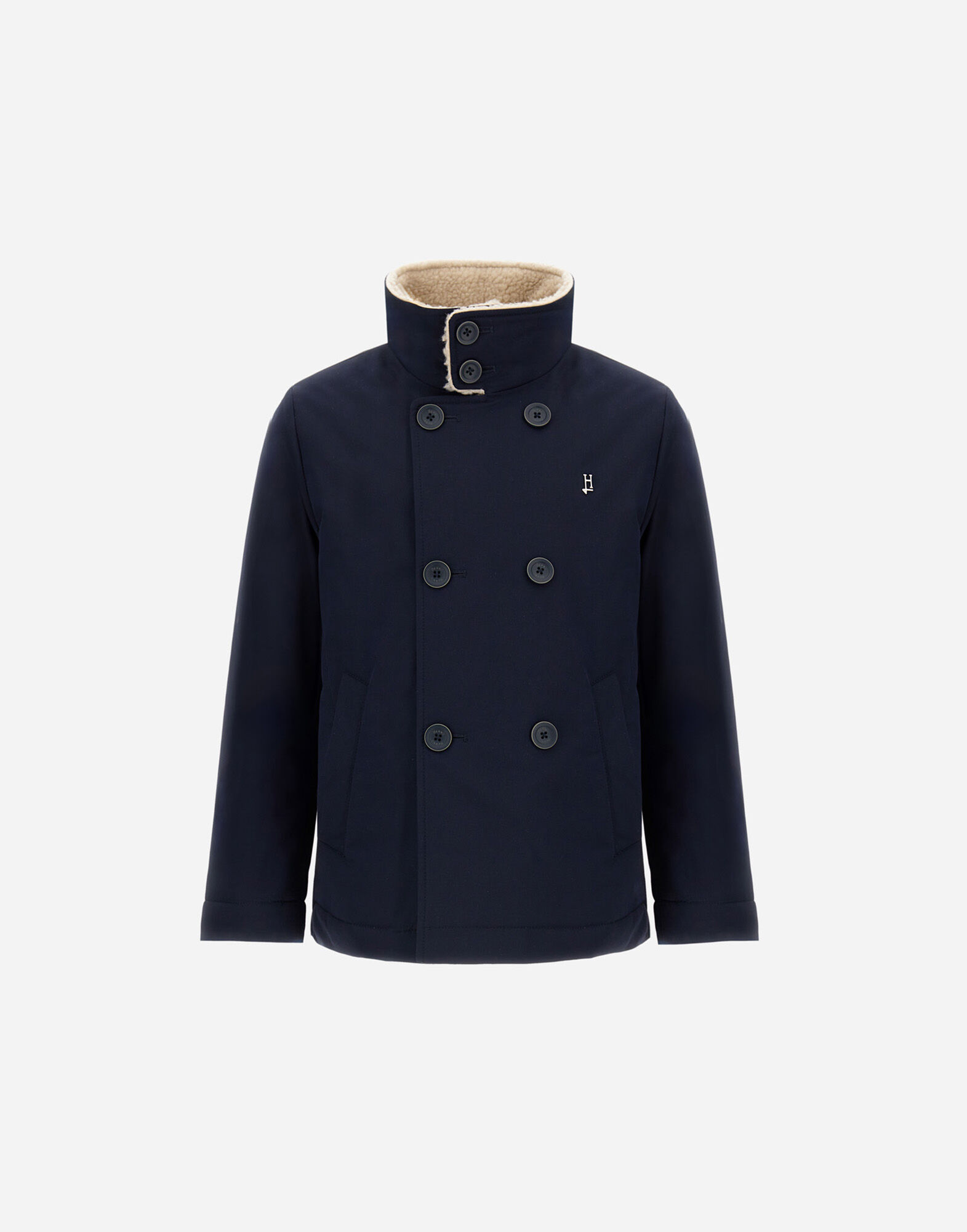 PEA COAT IN KEYSTONE AND TEDDY FABRIC