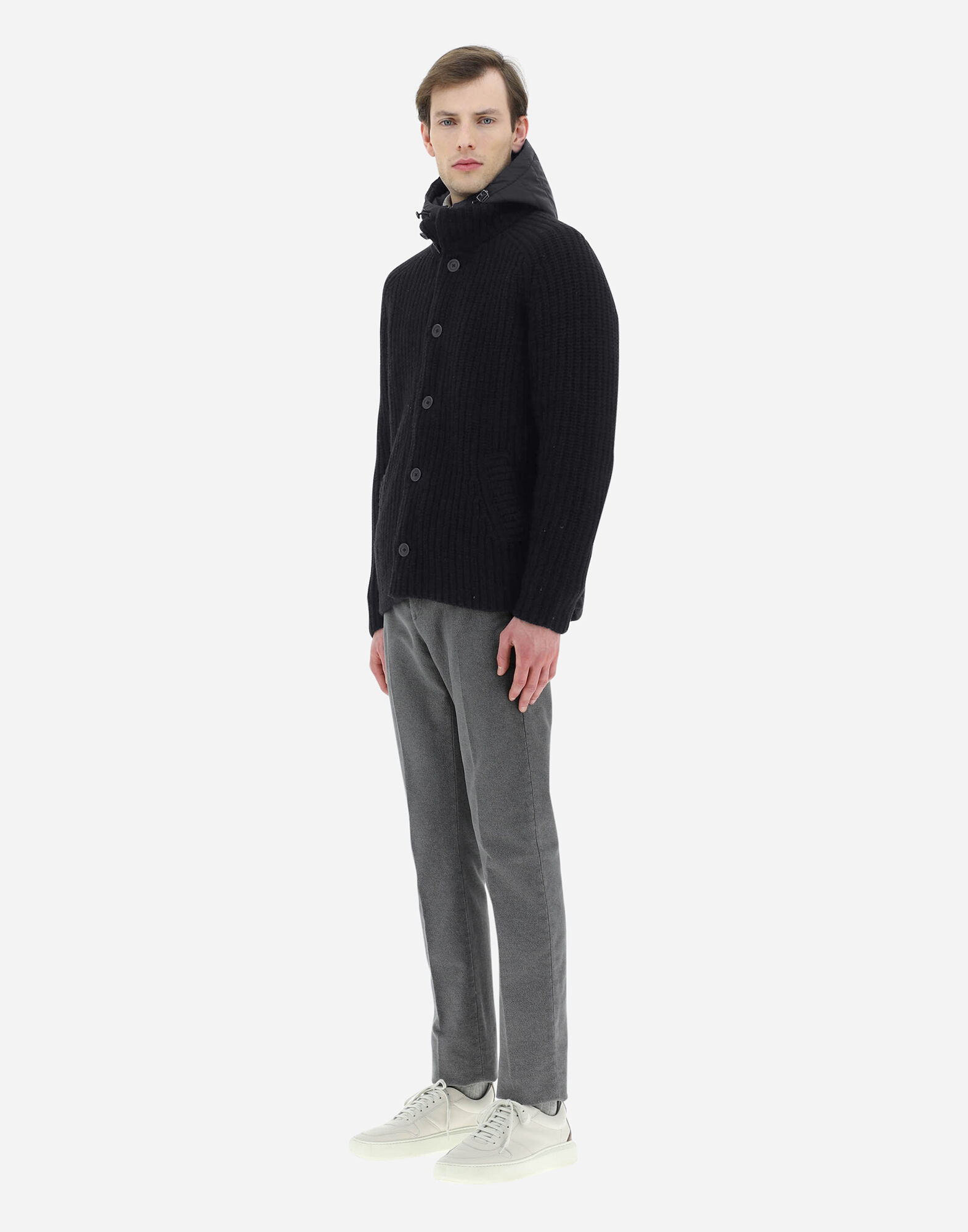 CARDIGAN IN COB STITCH WOOL