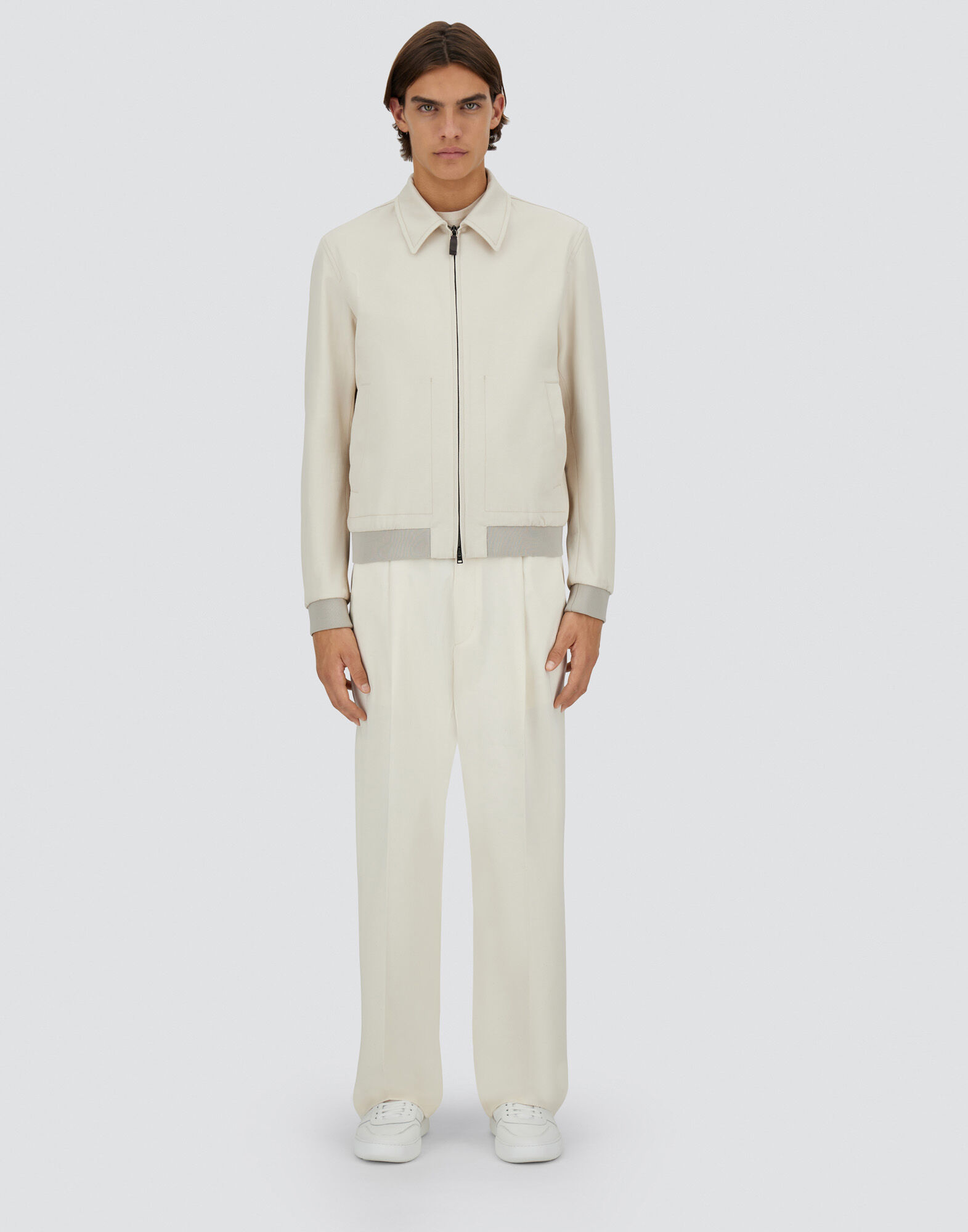 DIAGONAL COTTON BOMBER JACKET