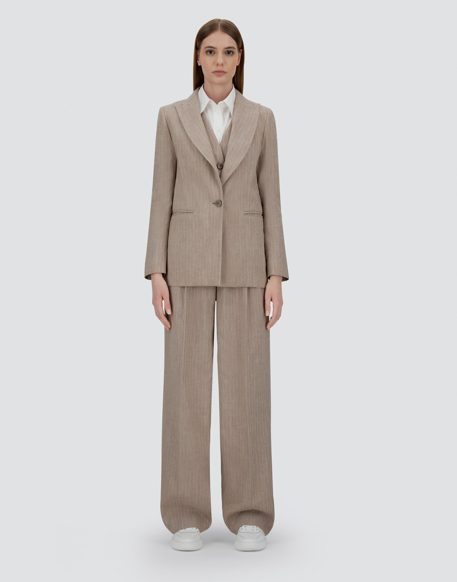 BLAZER IN LINEN?PINSTRIPE