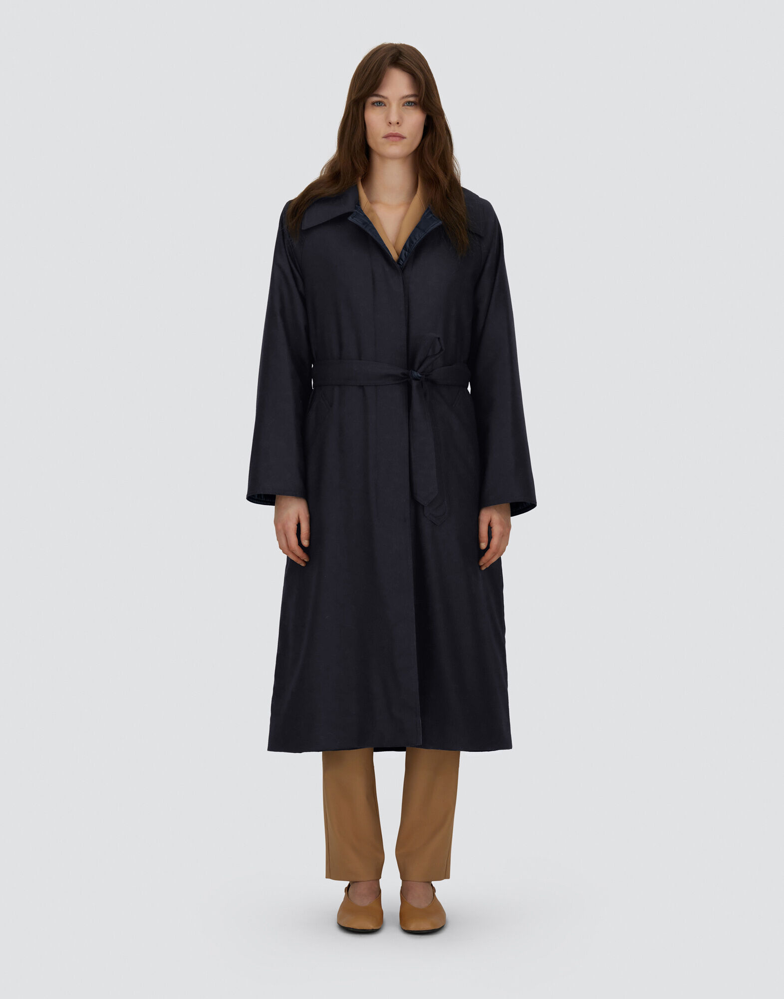 REVERSIBLE TRENCH IN FLUID WOOL AND NYLON ULTRALIGHT