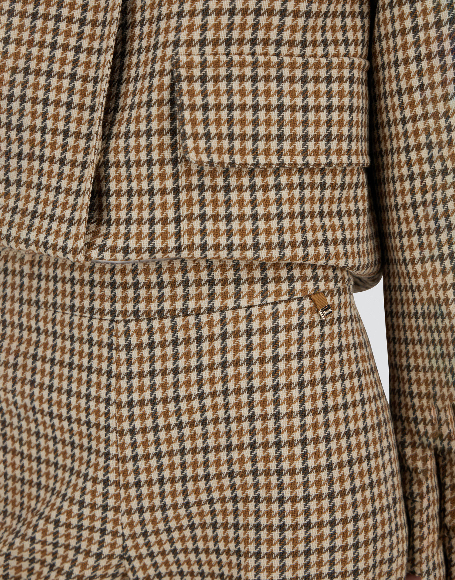 TROUSERS IN HOUNDSTOOTH WOOL AND COTTON