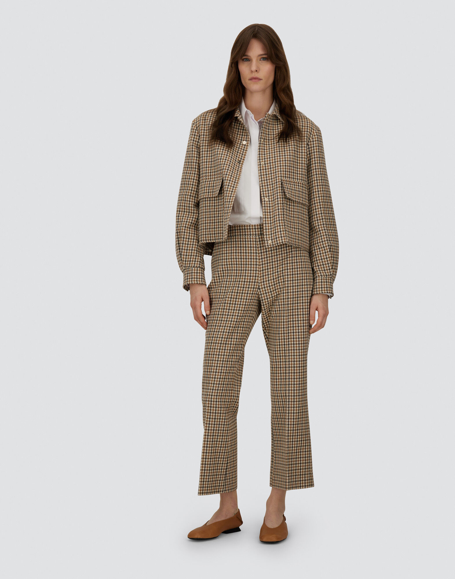 SHACKET IN HOUNDSTOOTH WOOL AND COTTON