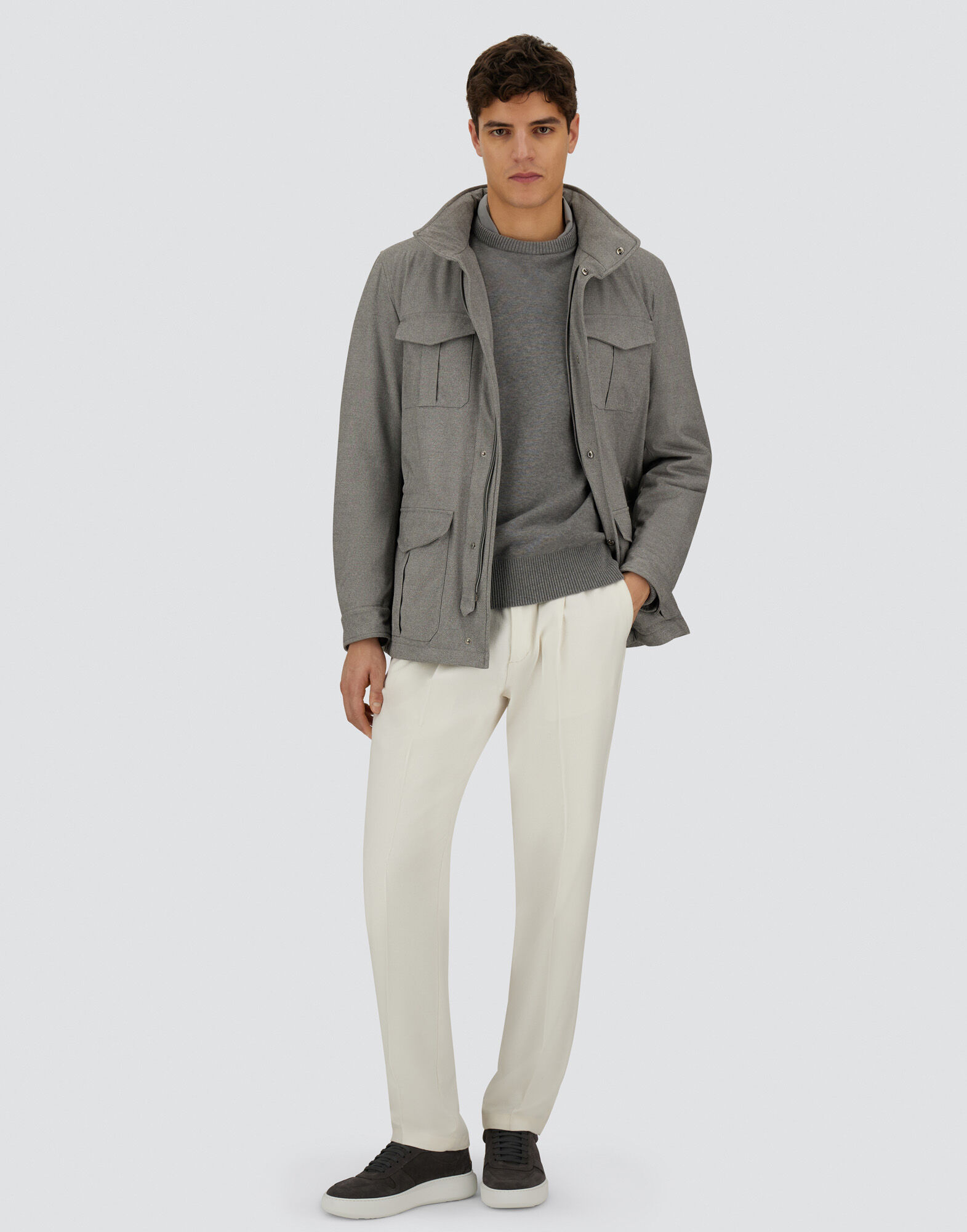 RESORT FIELD JACKET IN MELANGE SUEDE EFFECT