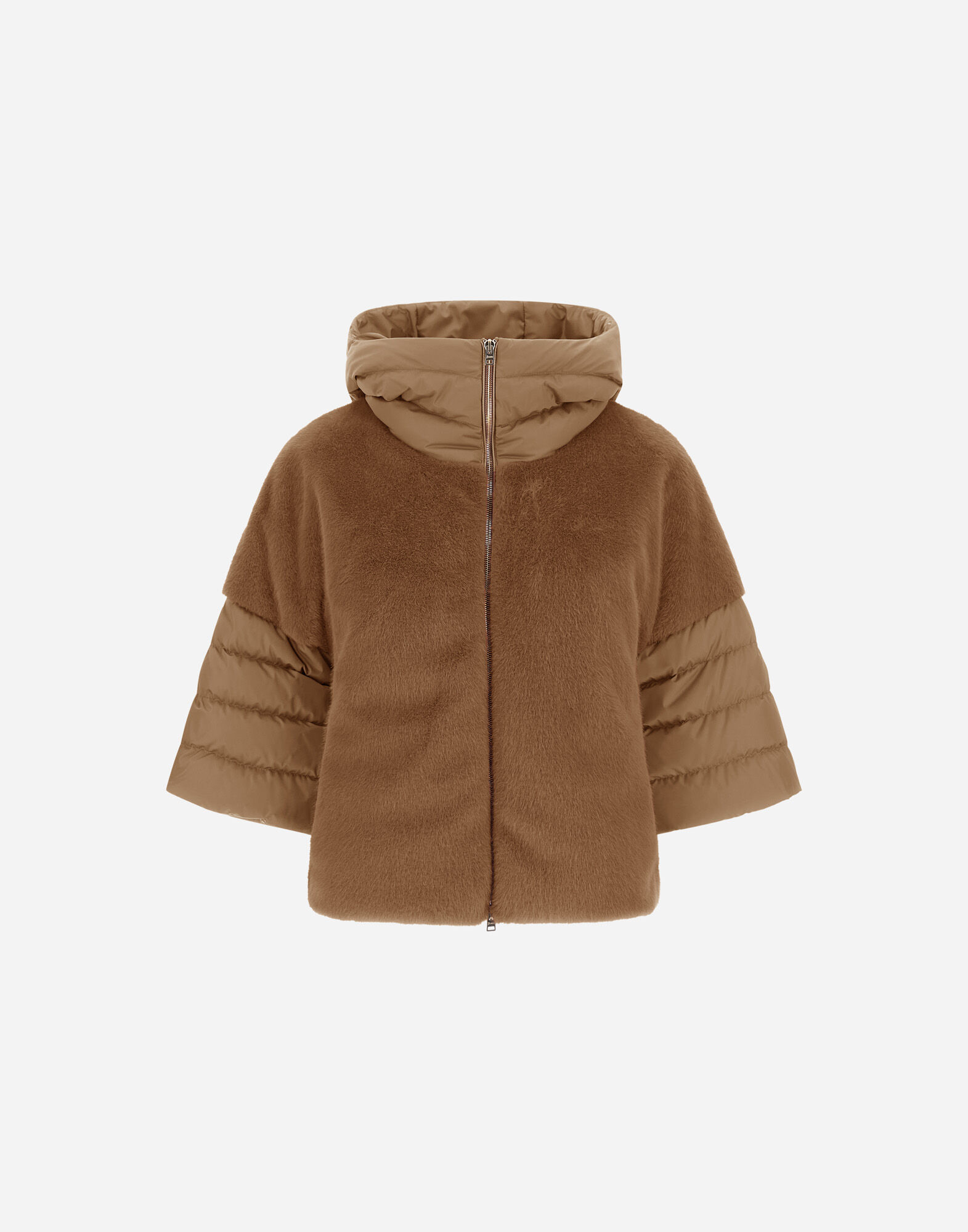 CAPE IN SATIN AND LADY ALTERNATIVE FUR