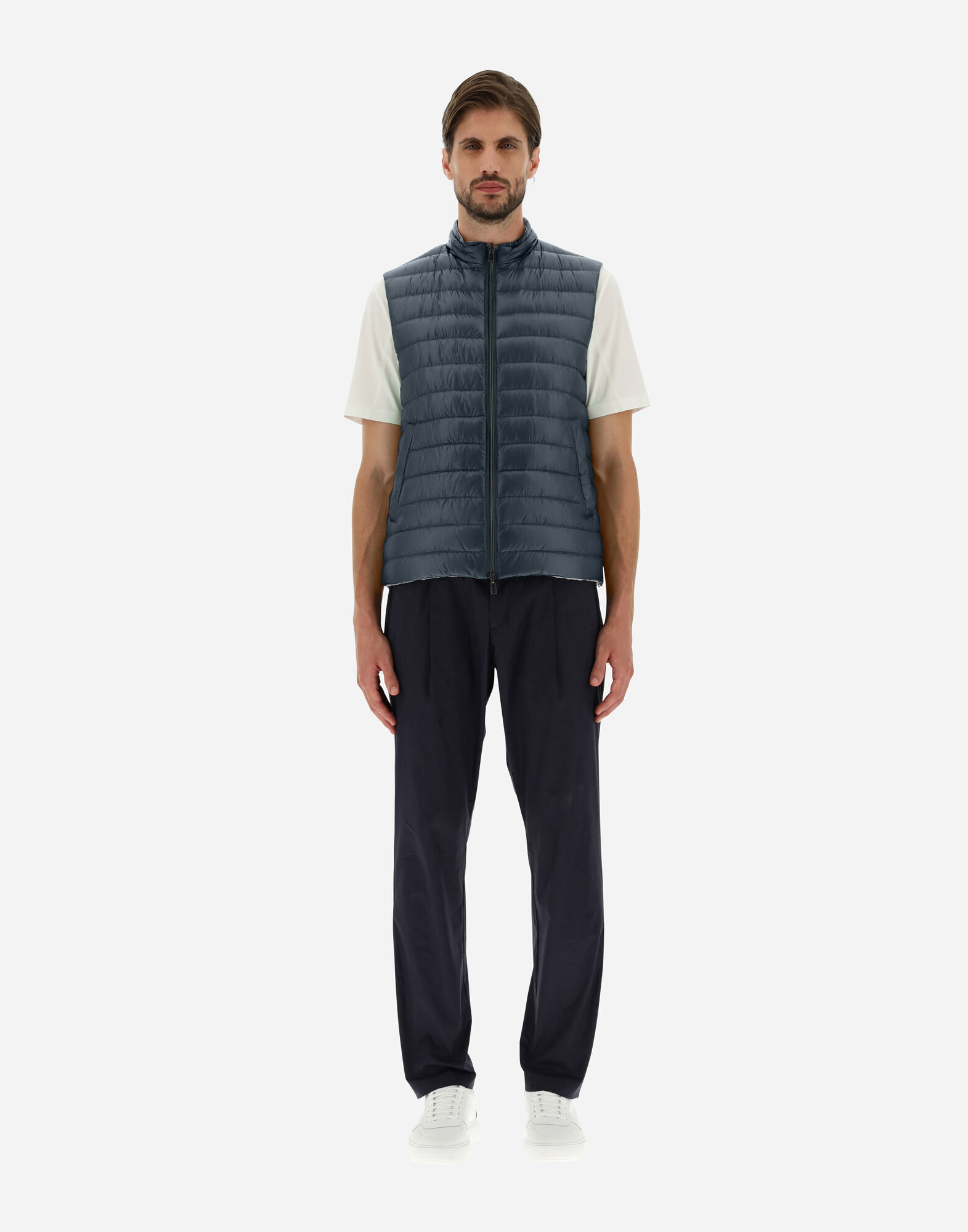 REVERSIBLE TWO-TONE WAISTCOAT IN NYLON ULTRALIGHT