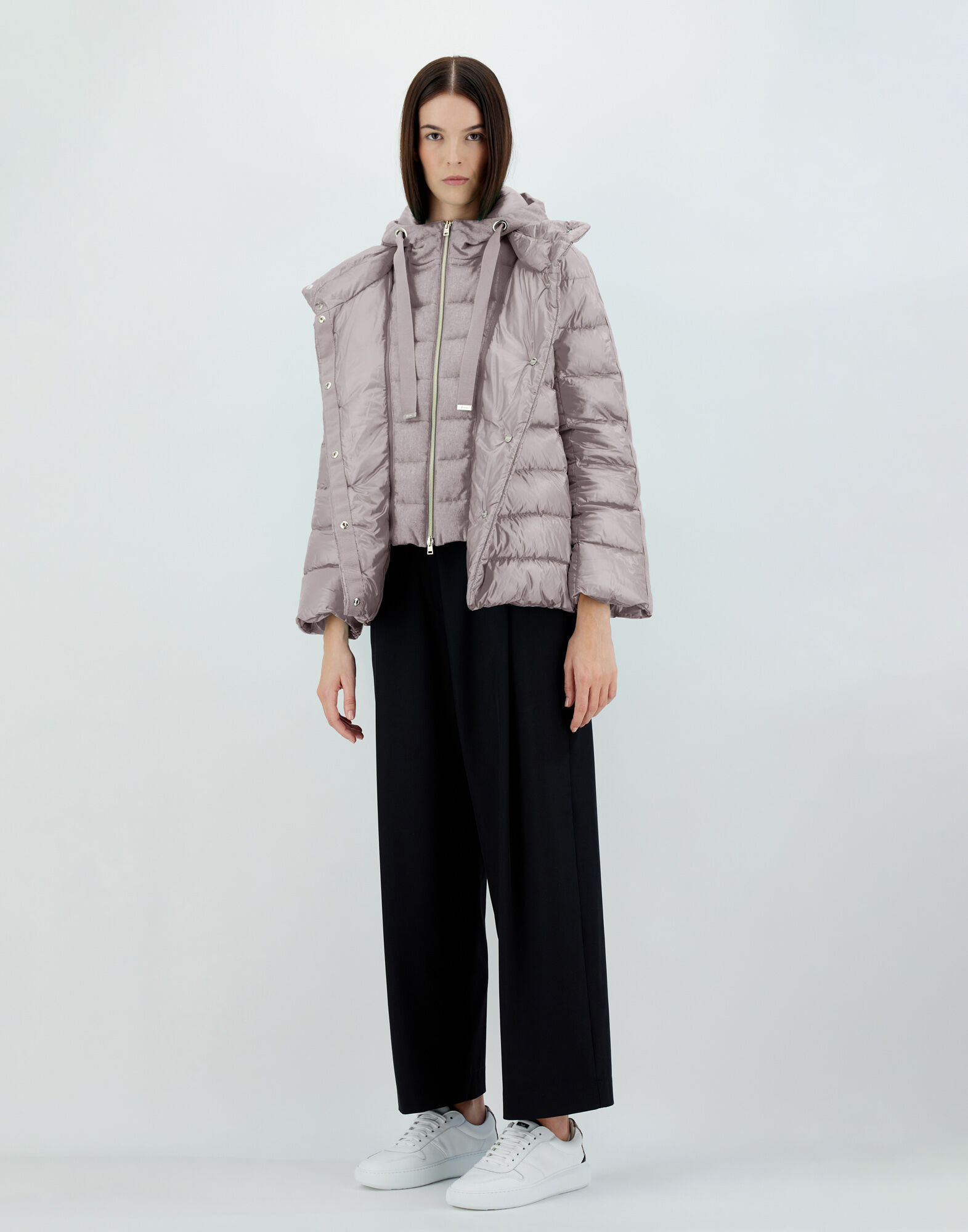 NYLON ULTRALIGHT AND SILK CASHMERE CAPE