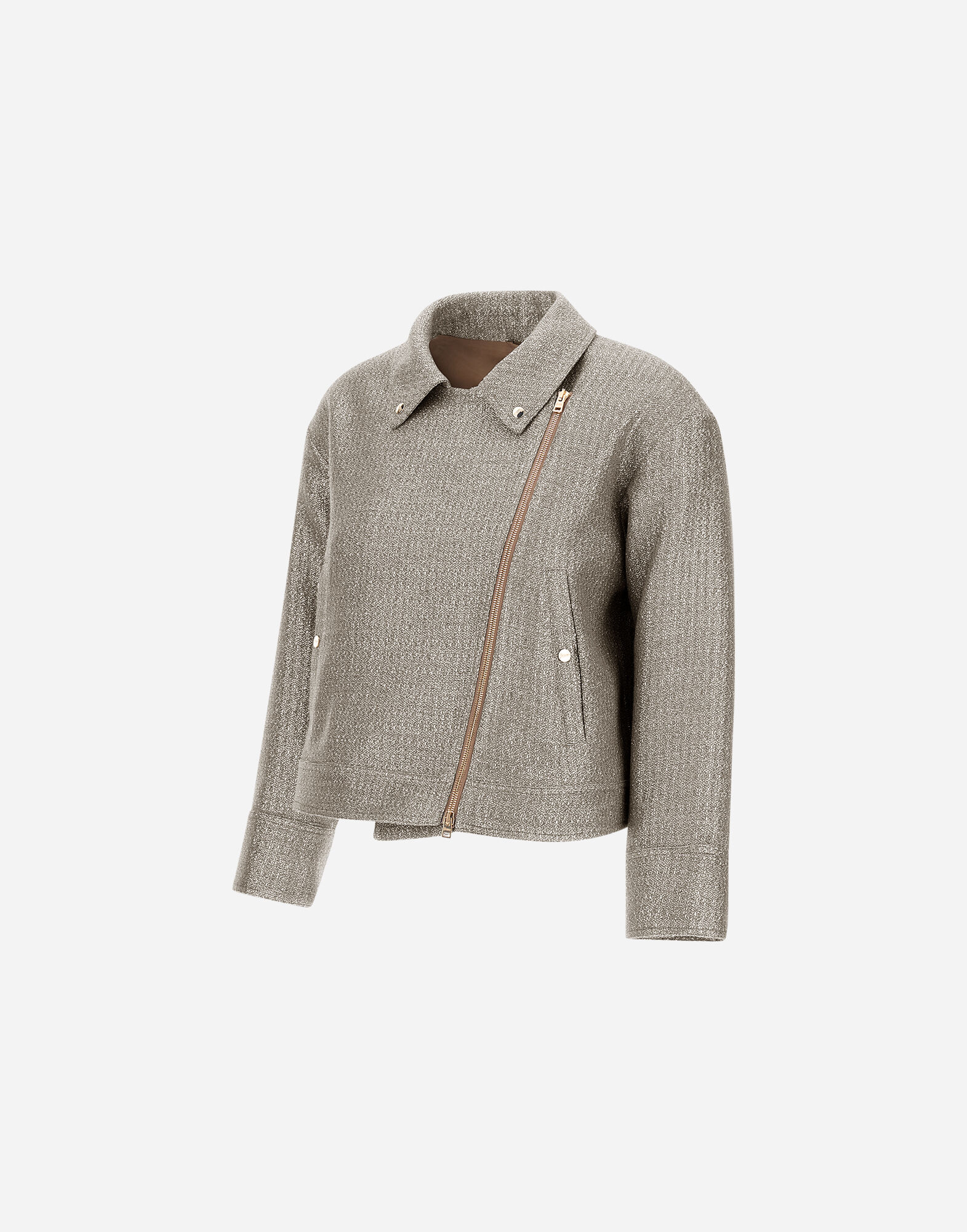 METALLIC BOUCL? BIKER JACKET