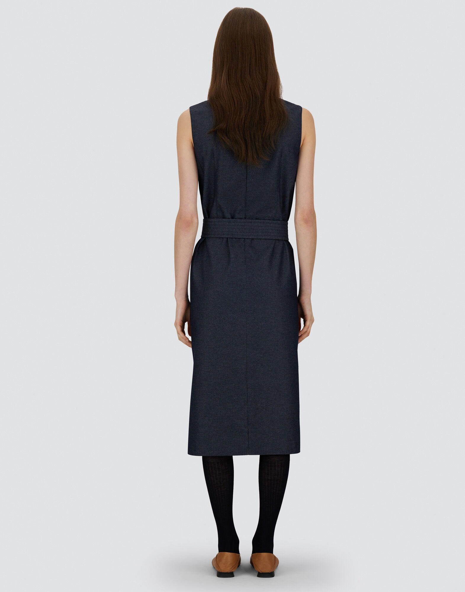 DENIM-EFFECT COTTON DRESS