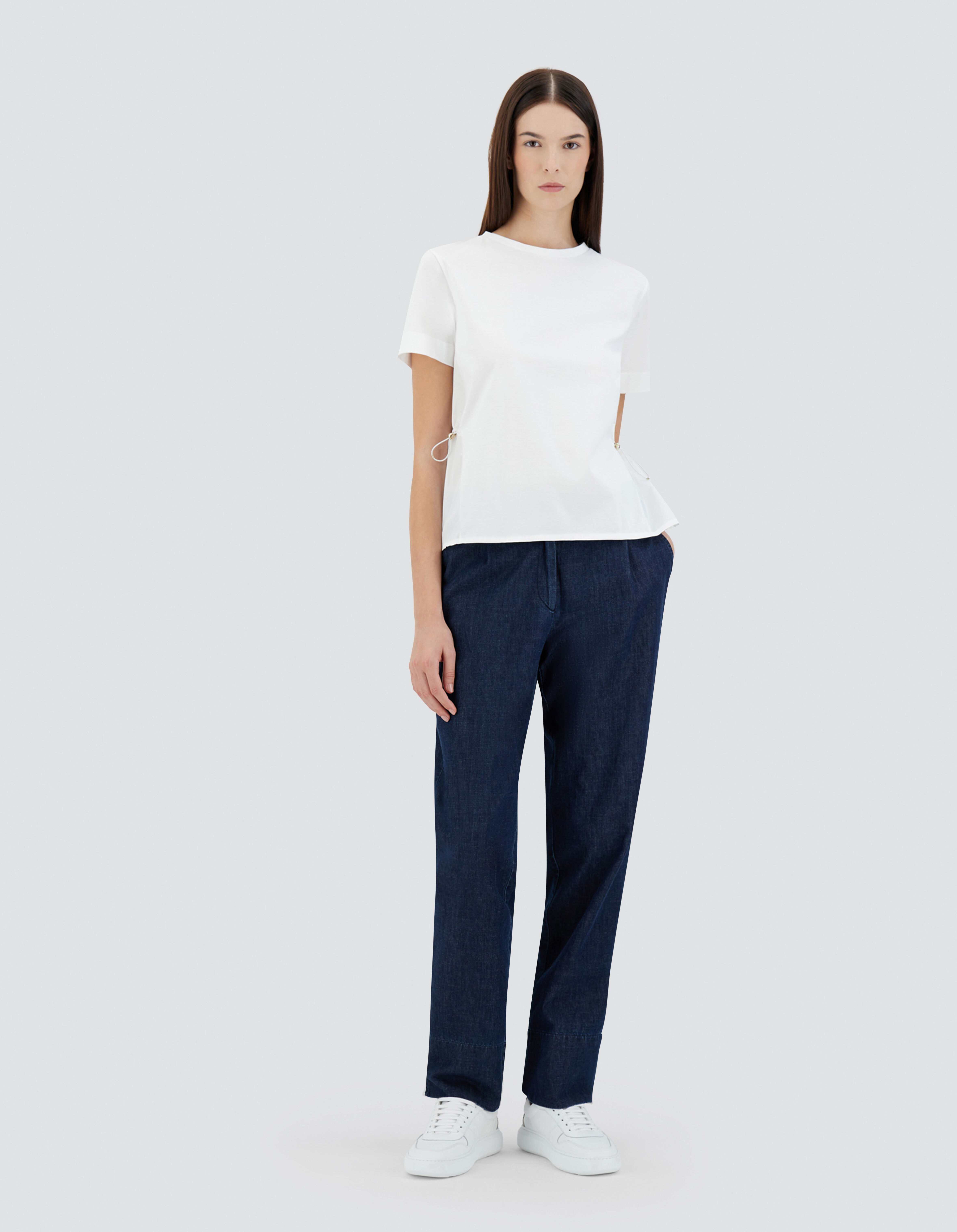 T-SHIRT IN CHIC COTTON JERSEY AND NEW TECHNO TAFFETA