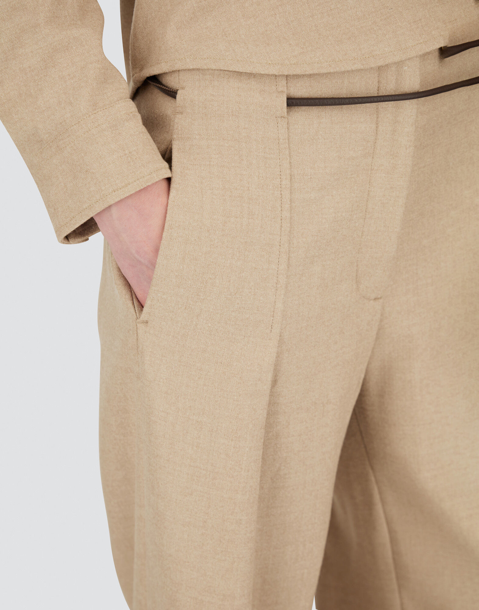 TROUSERS IN BI-STRETCH LUREX WOOL