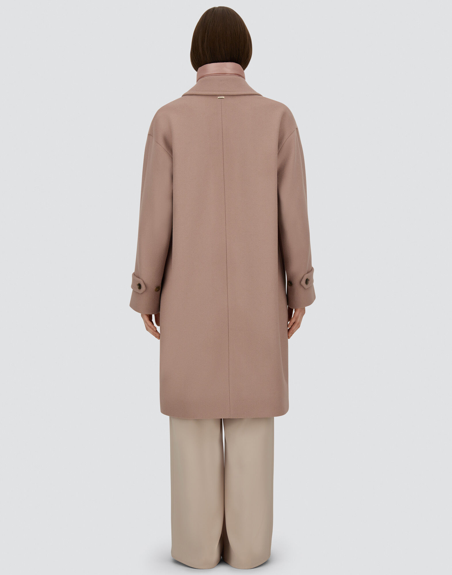COAT IN VELOUR WOOL CLOTH AND NYLON ULTRALIGHT