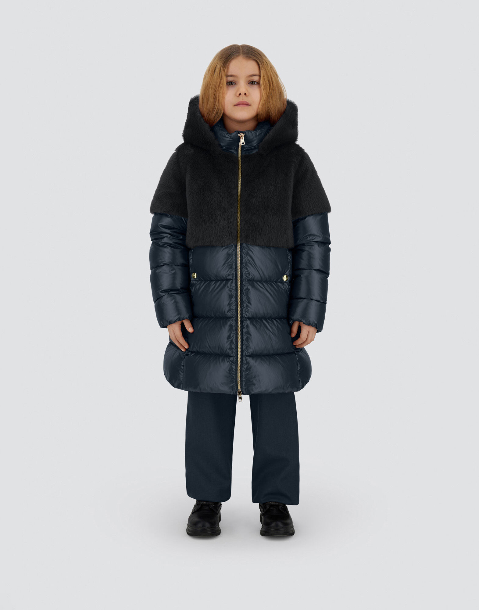 A-SHAPE JACKET IN NYLON ULTRALIGHT AND LADY ALTERNATIVE FUR