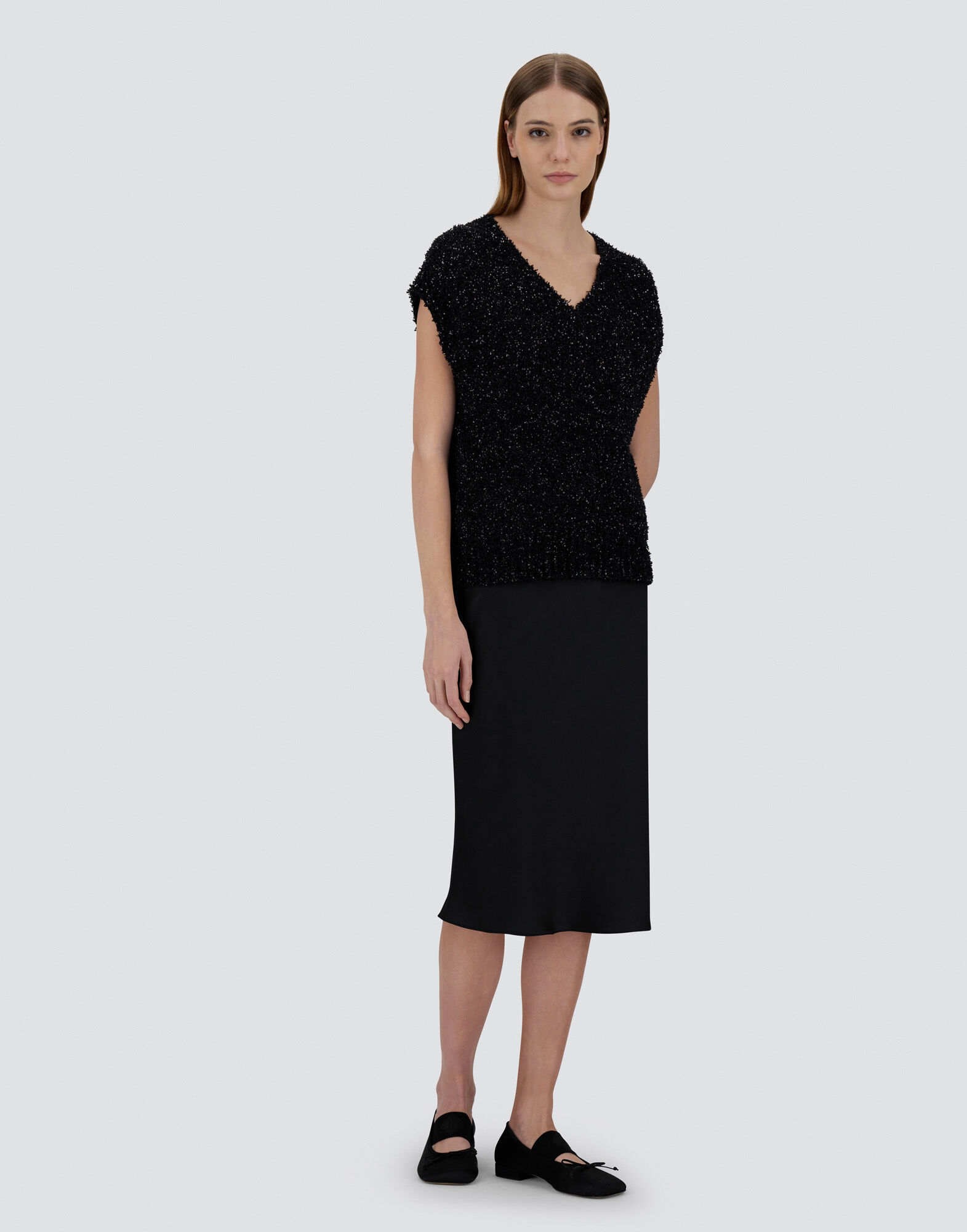 VEST IN NEW PLAIN SEQUINS