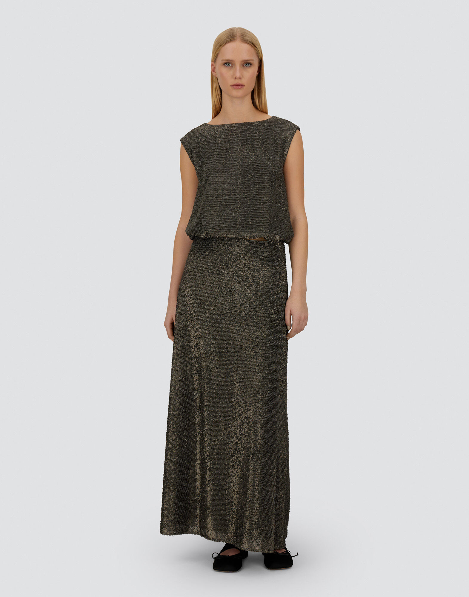 RESORT TOP IN MATT SEQUINS